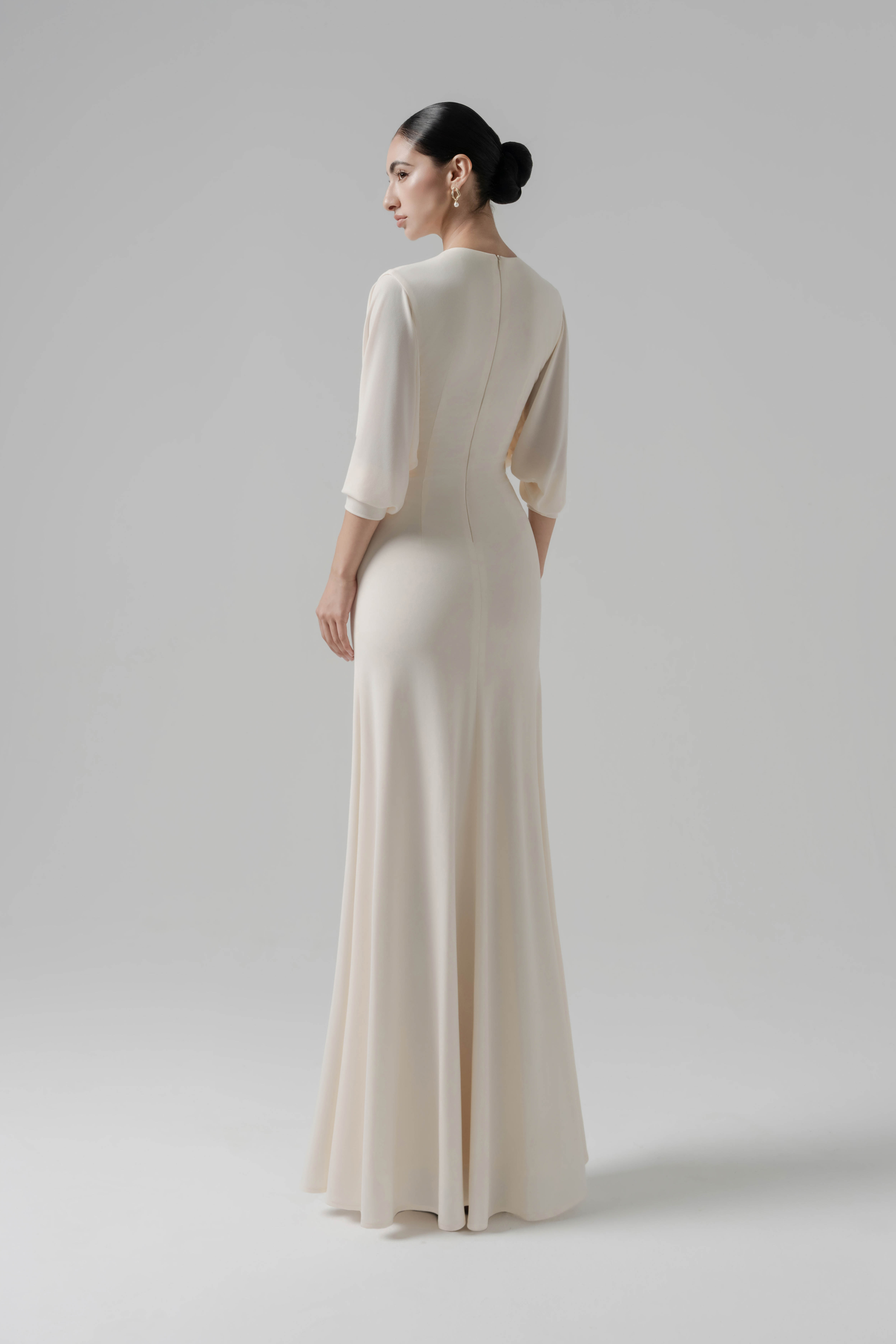Hush Form Midi Dress in Cream