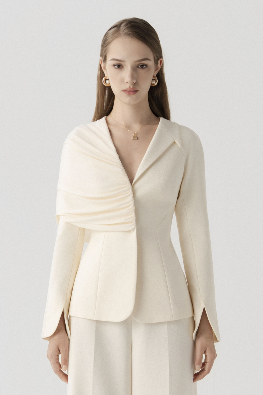 V-neck Draped Blazer