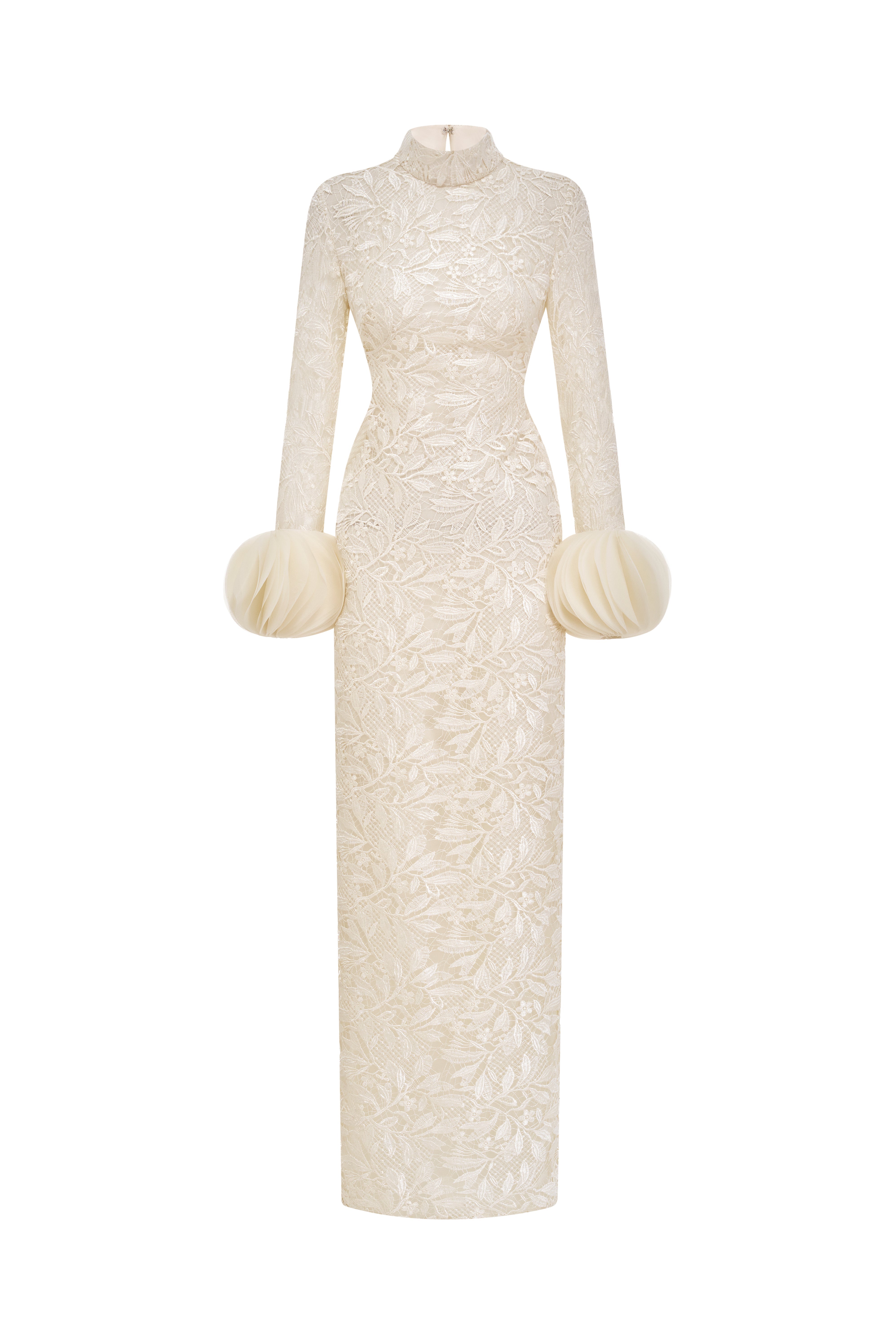 Lace & Organza Sleeve Gown