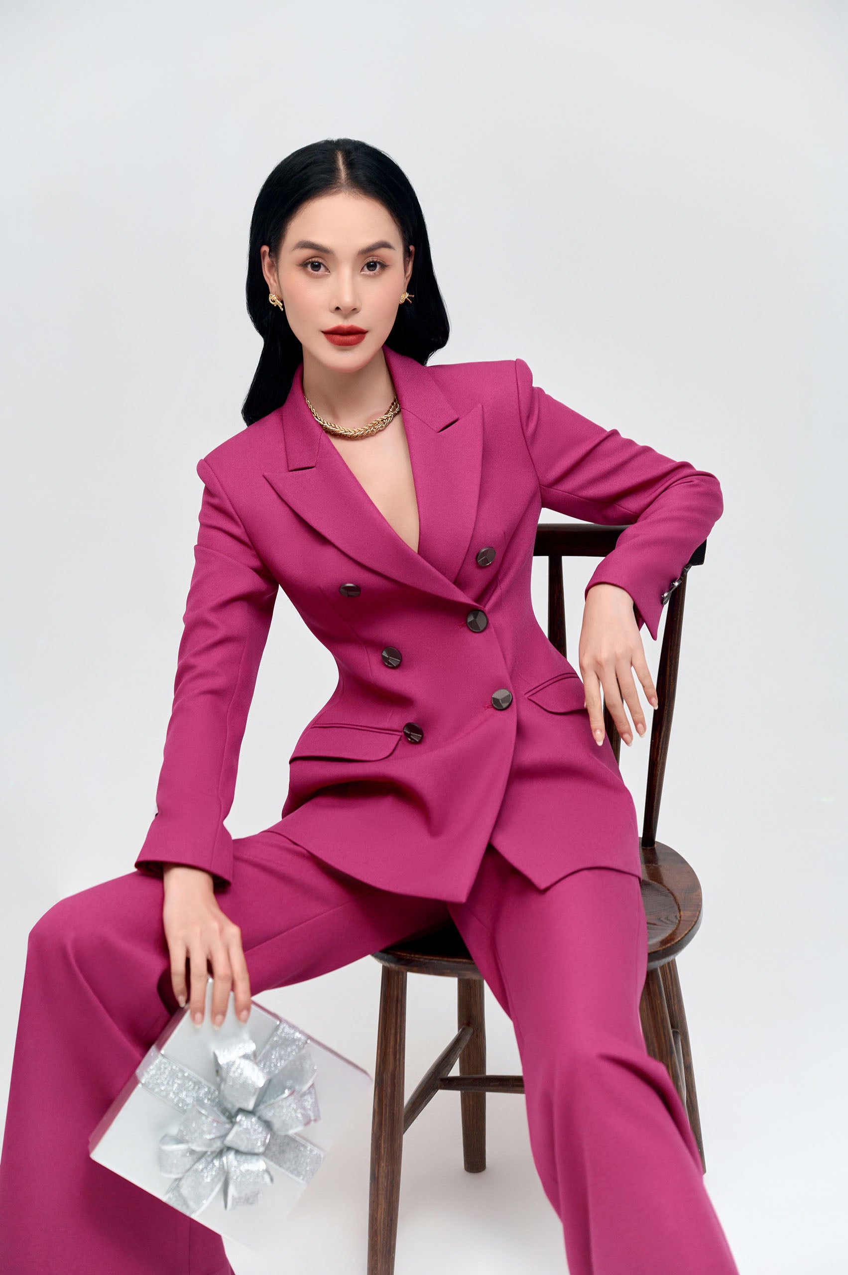 Calla Magenta Flare Pants