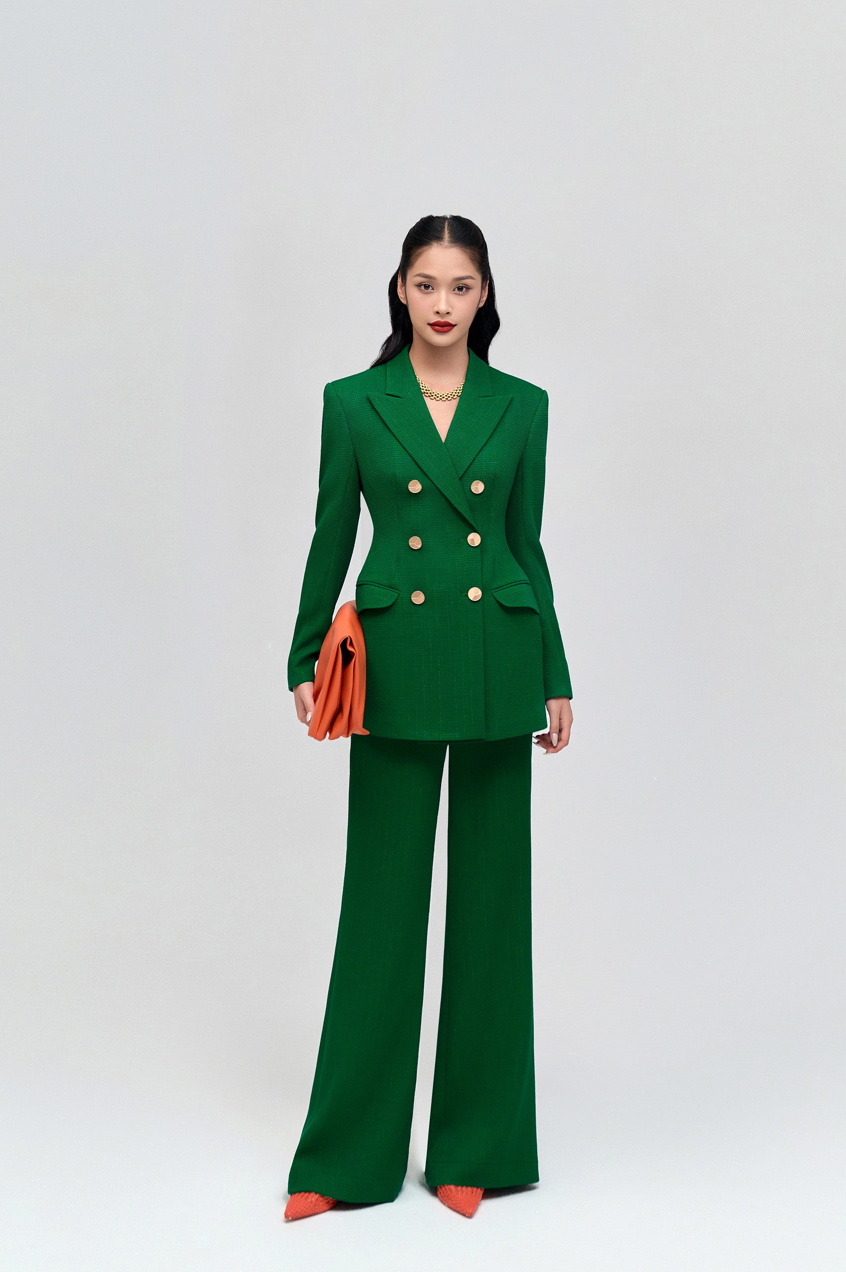 Emerald Forest Green Flare Pants