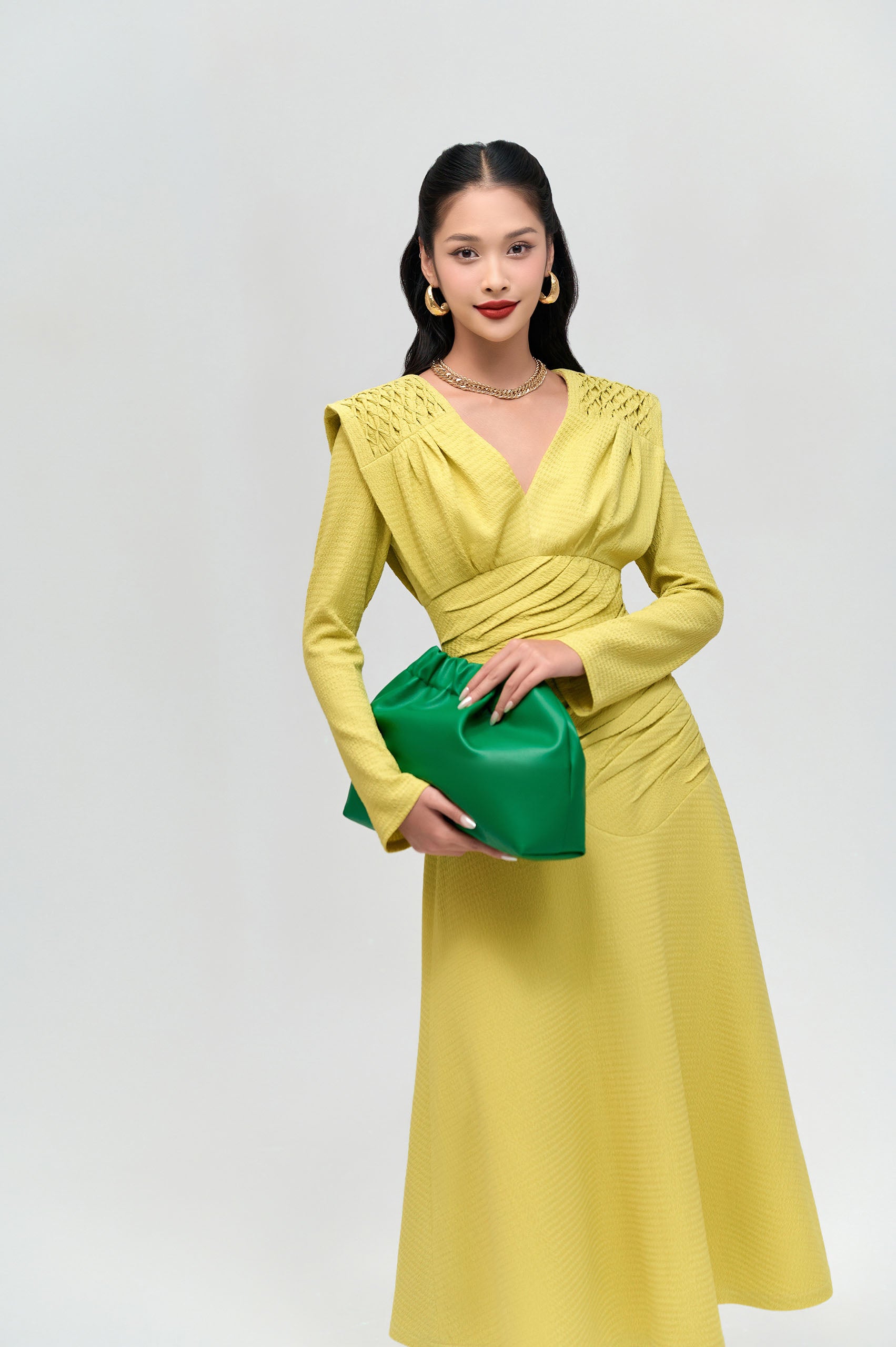 Juniper Pinch Smocking Shoulder Dress