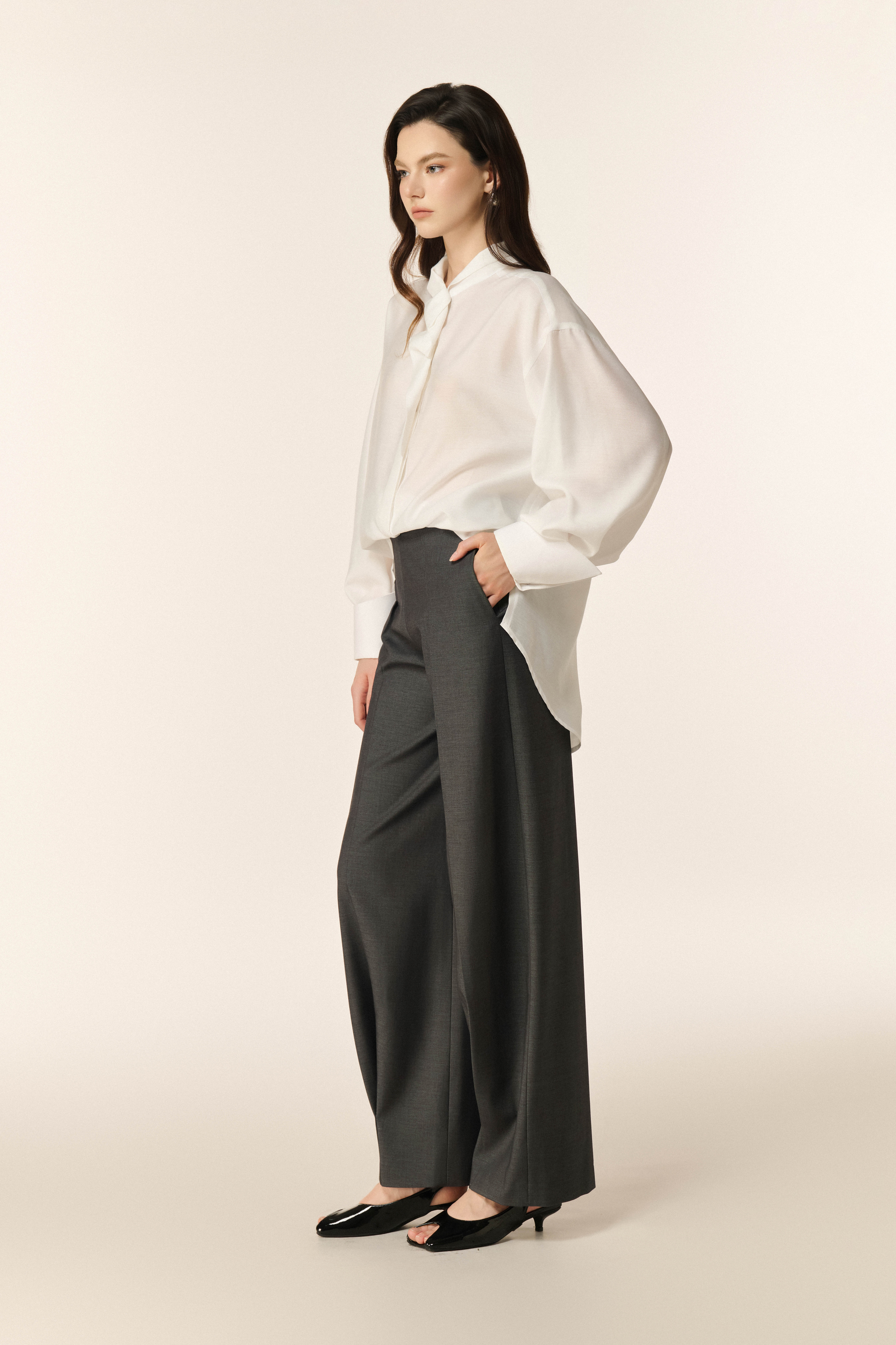 Airglow Short Long Sleeve Shirt, Ease Gilet & Ease Cocoon Pants in Dark Shadow 3 Pcs Set