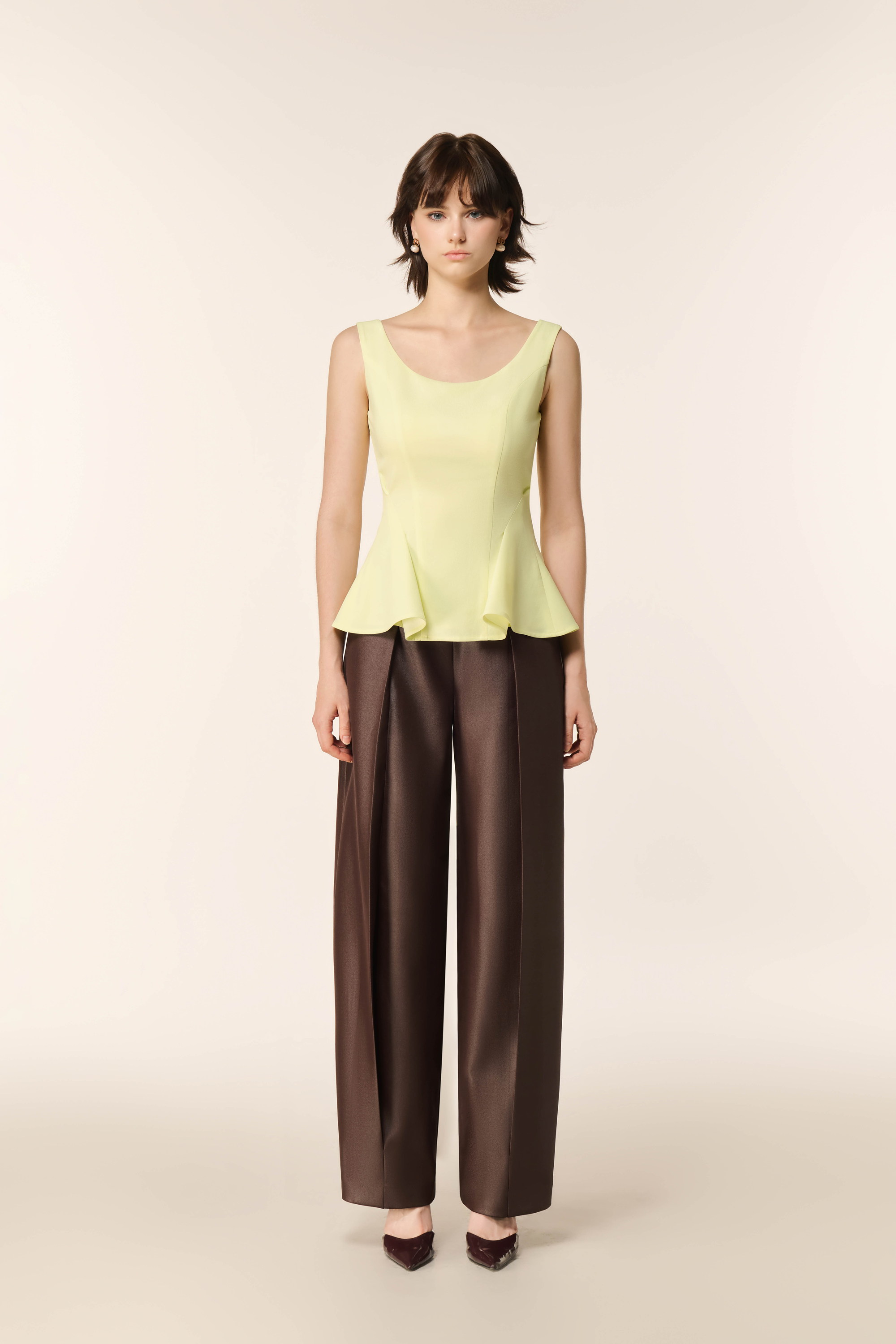 Faux Leather Pants in Coffee