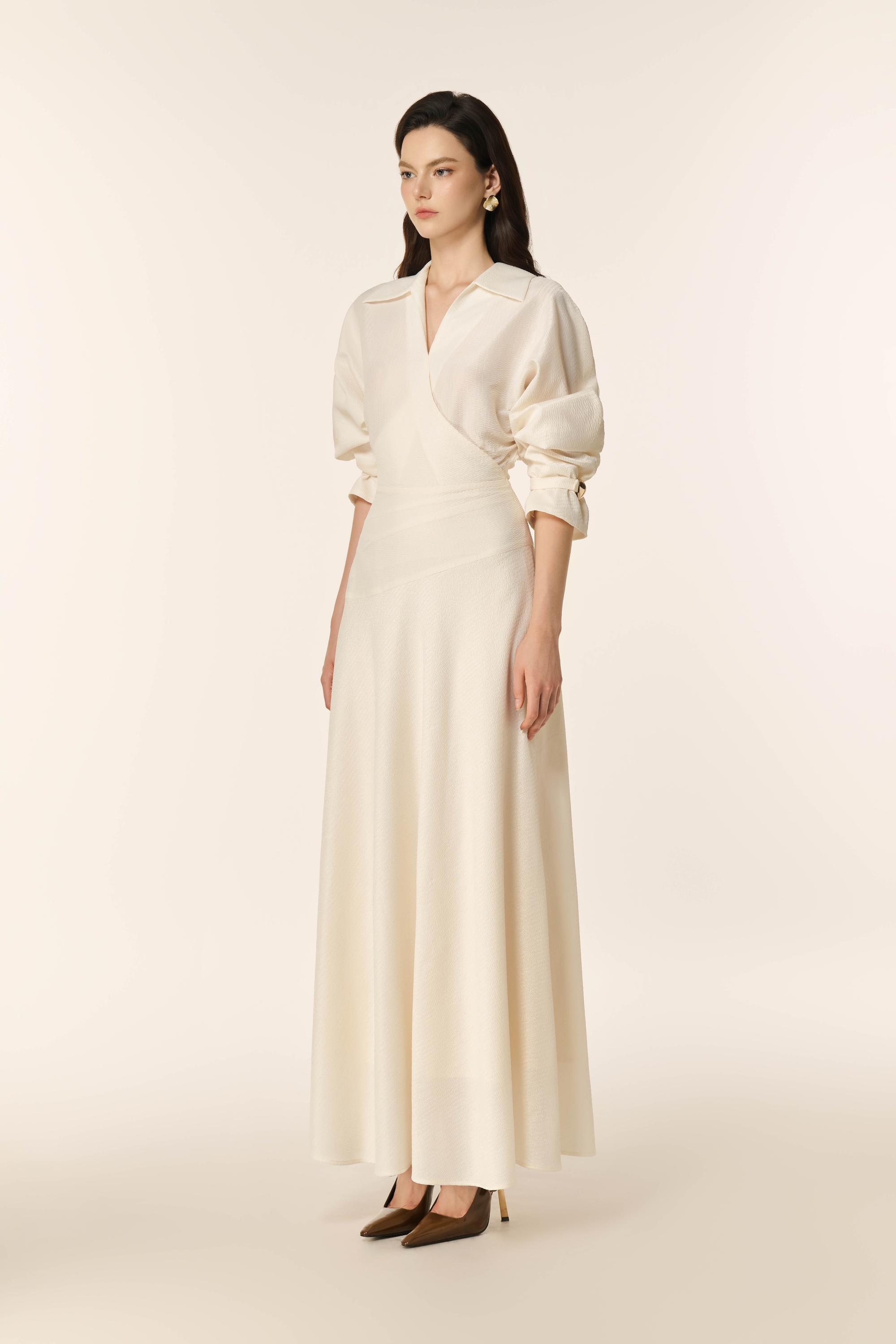 Dewlight Midi Dress in Cream