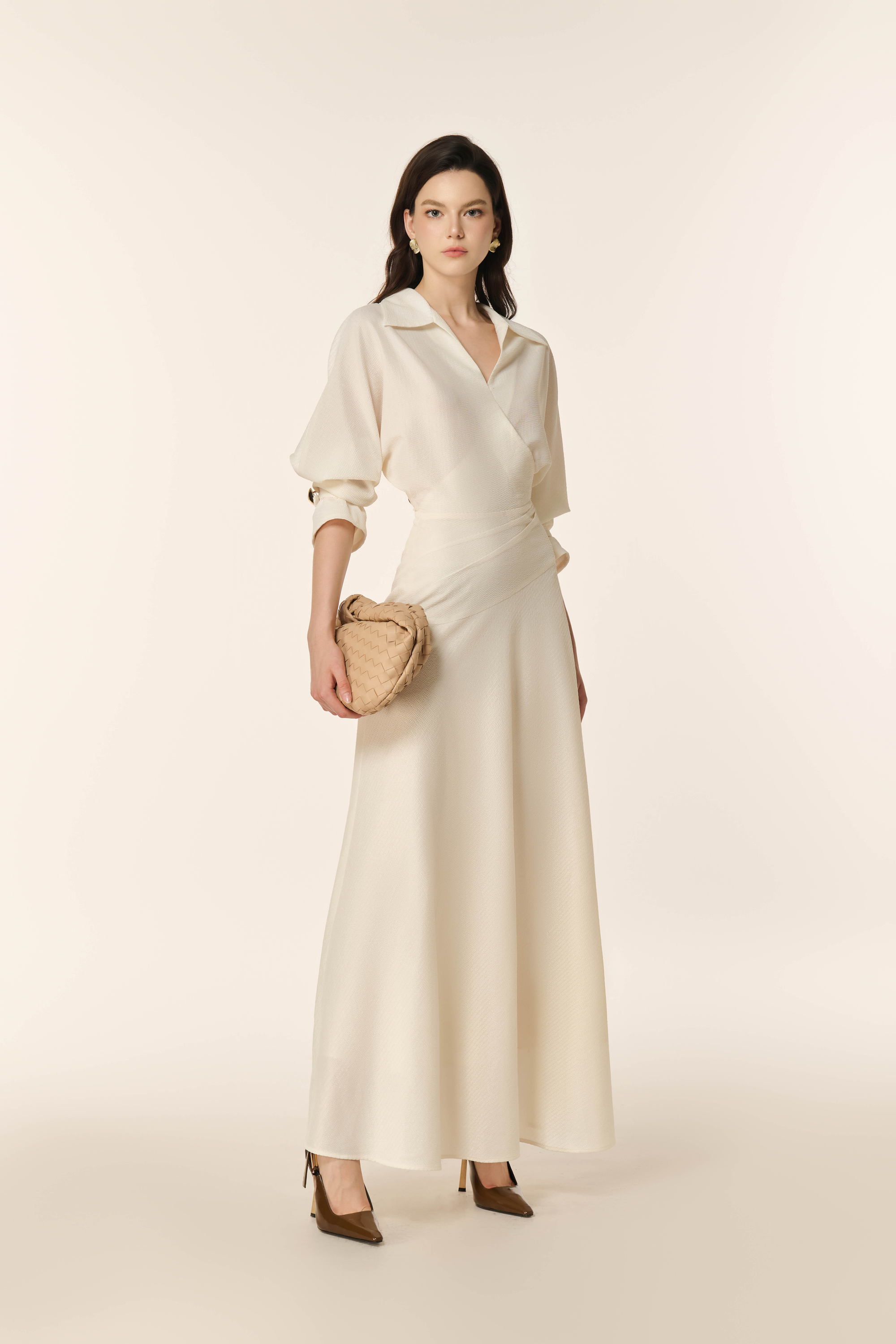 Dewlight Midi Dress in Cream