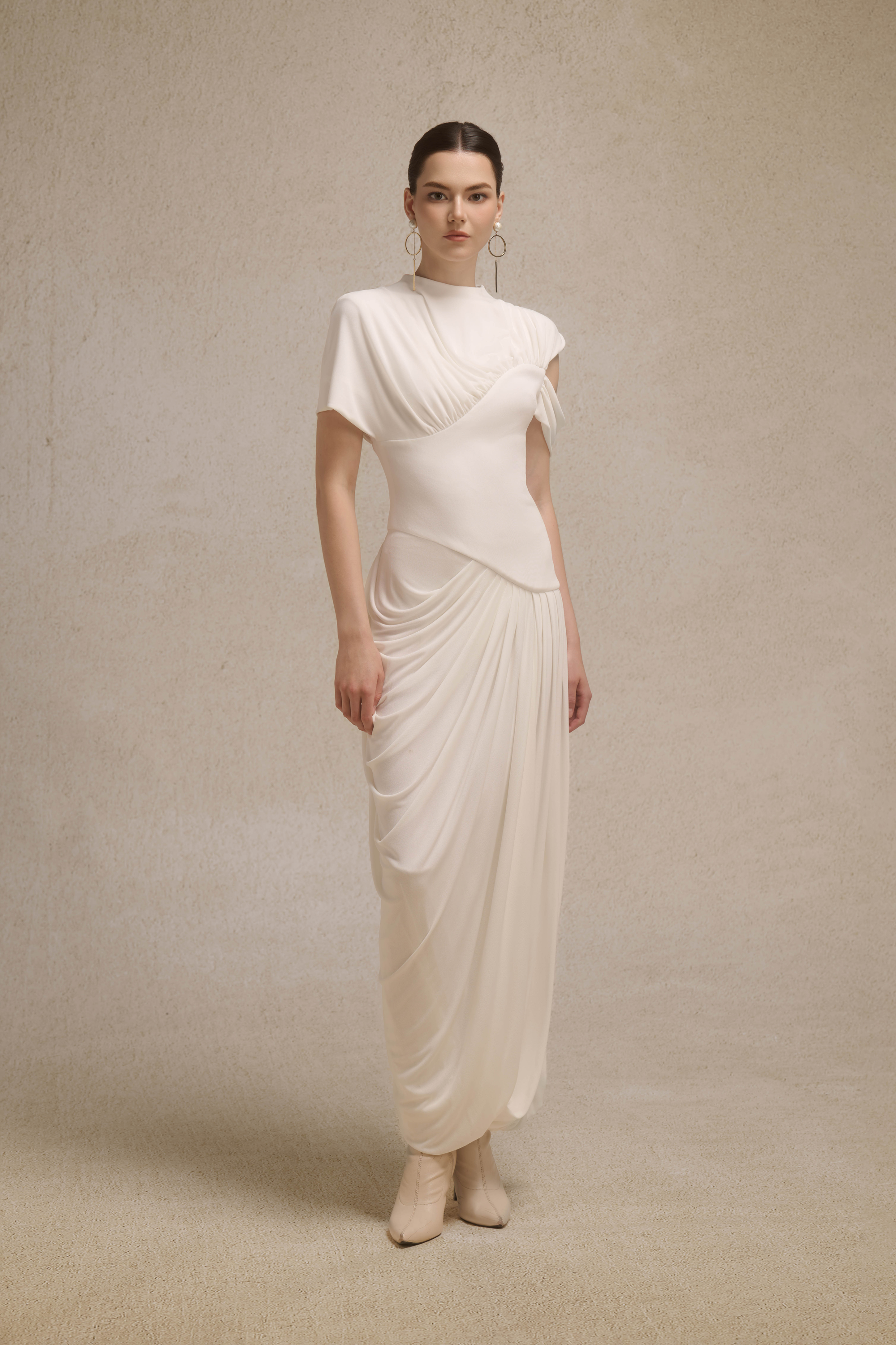 Eris Corset Dress in Light Cream