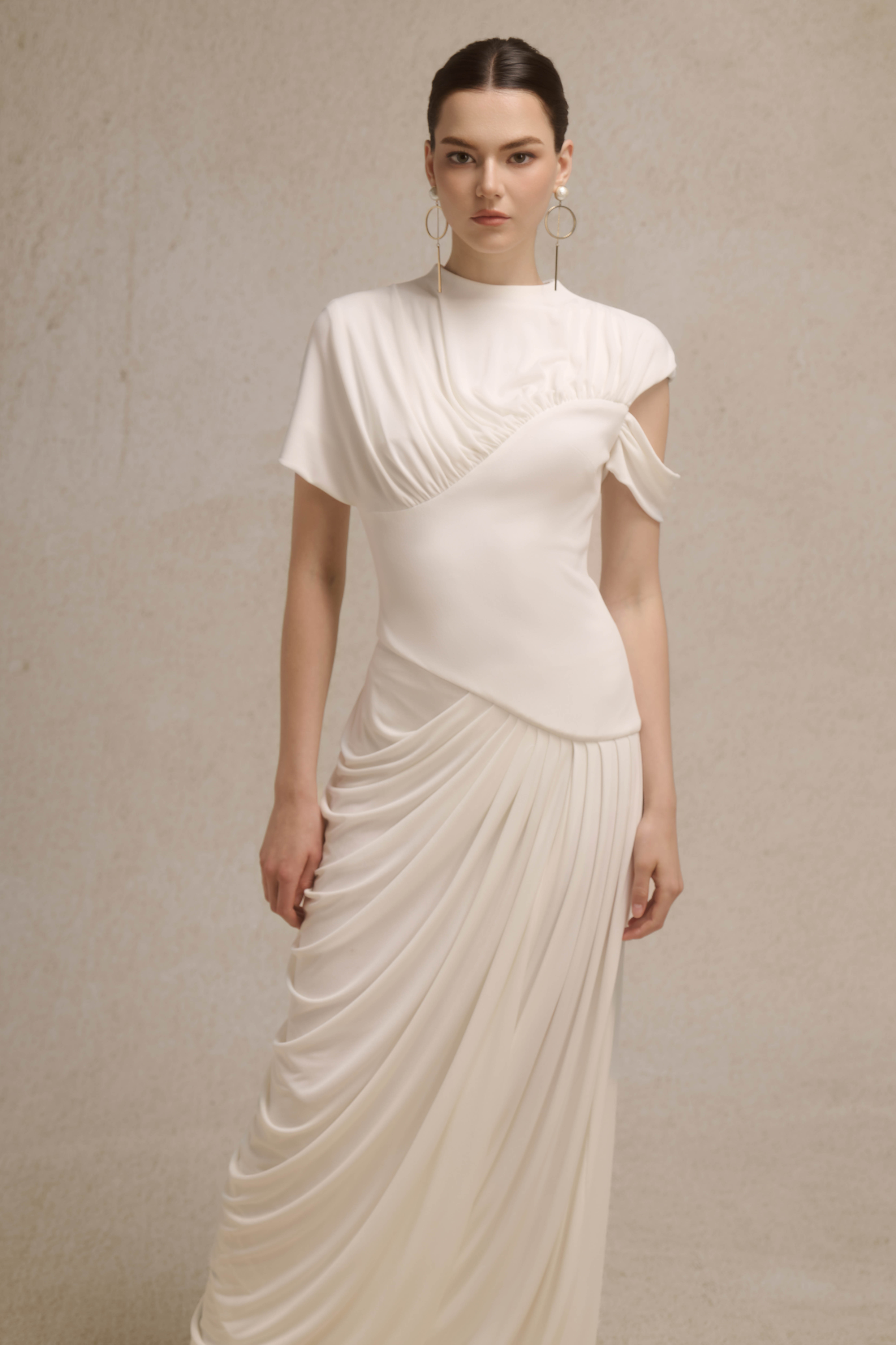 Eris Corset Dress in Light Cream