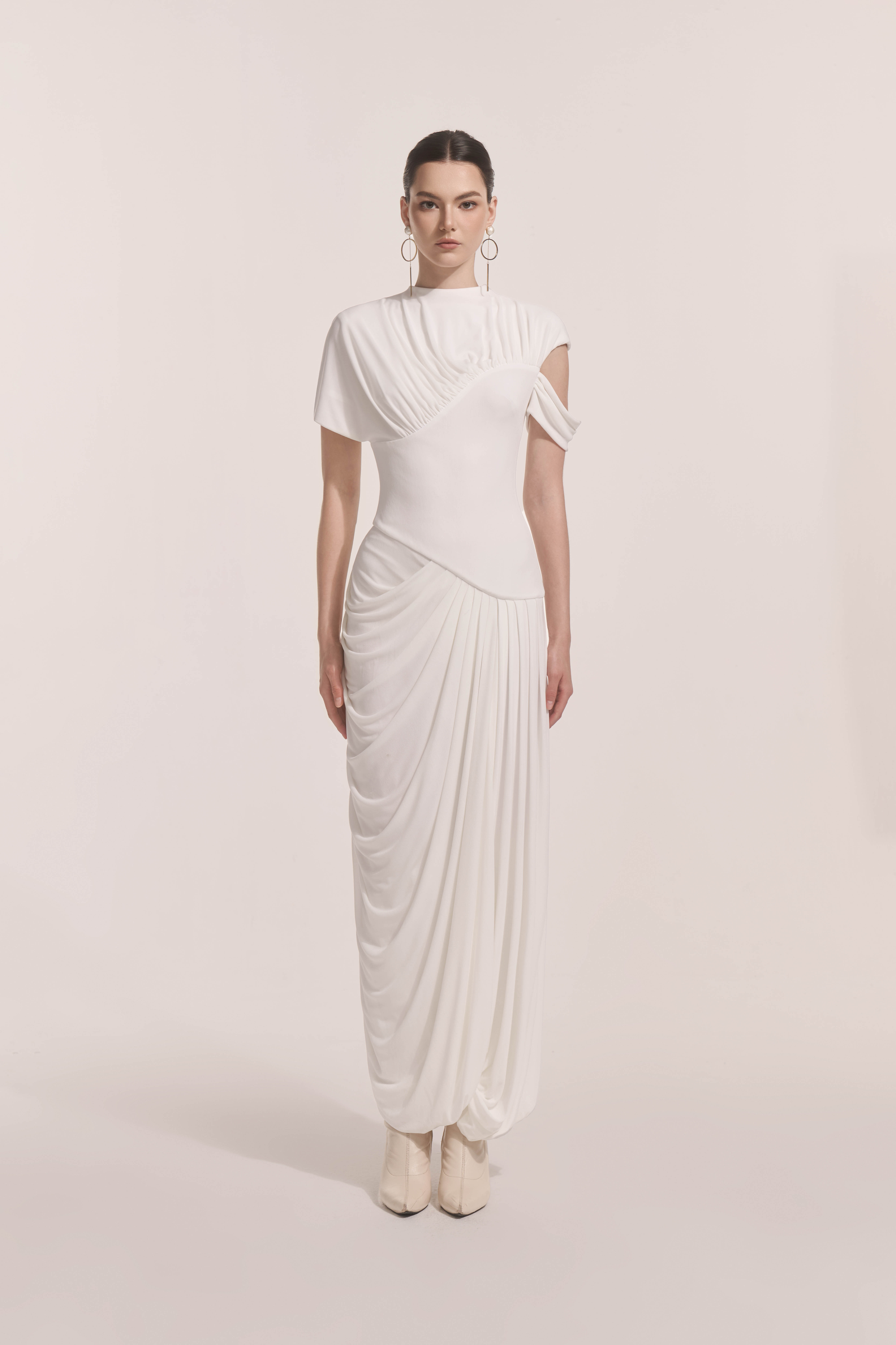 cream corset dress Cambridge Accordion Pleat Corset Dress Cream main image 1