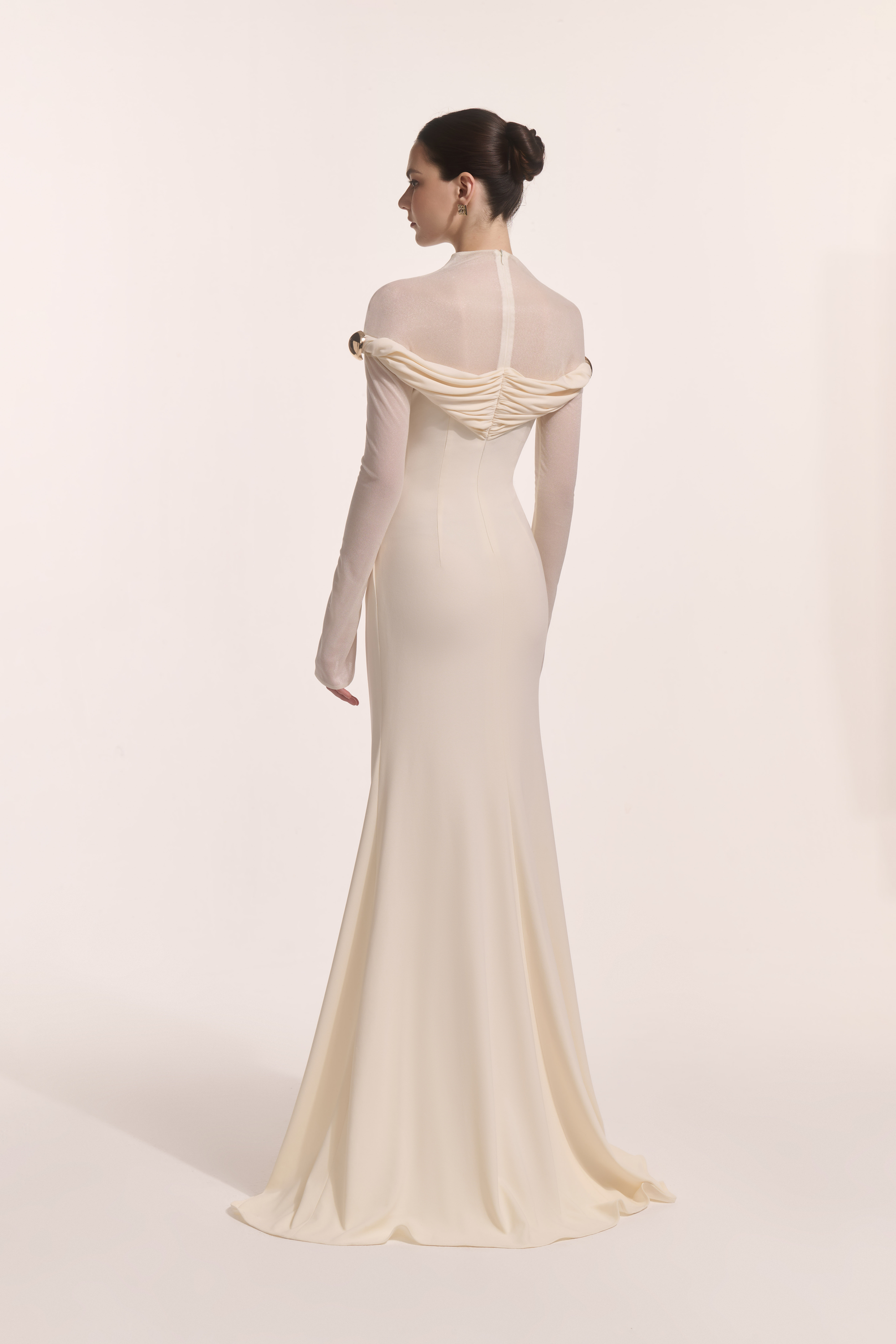 Selene Metal Twist Dress in Cream