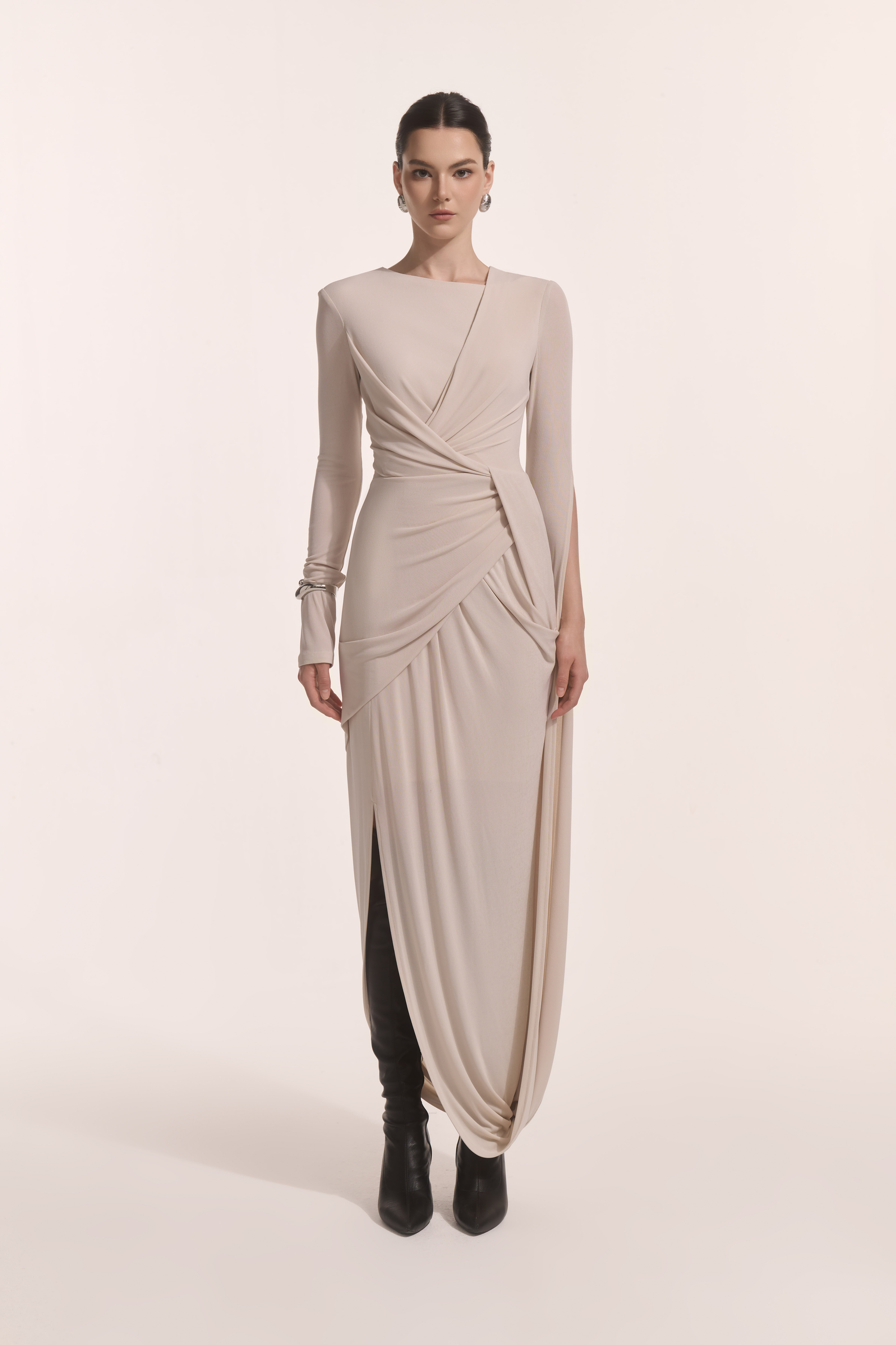 Lunara Tiered Midi in Coconut Cream