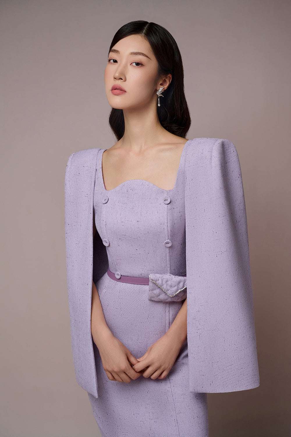 Iris Caped Sleeves Pencil Dress