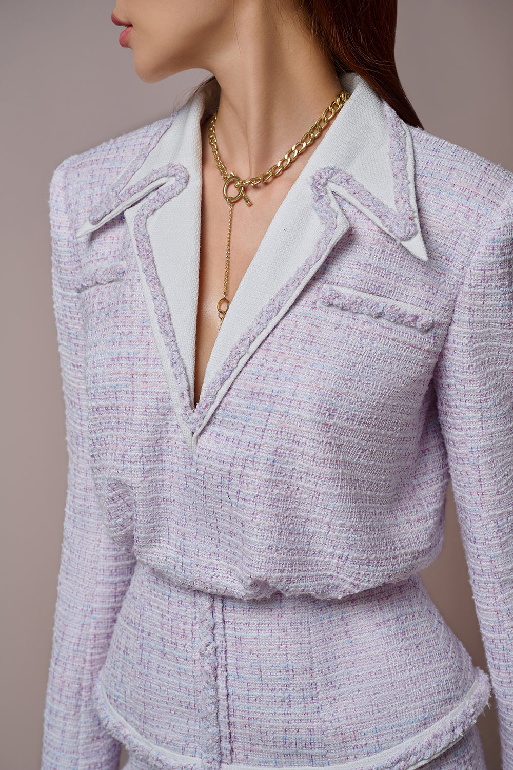 Cynthia Peplum Pointed Collar Dress