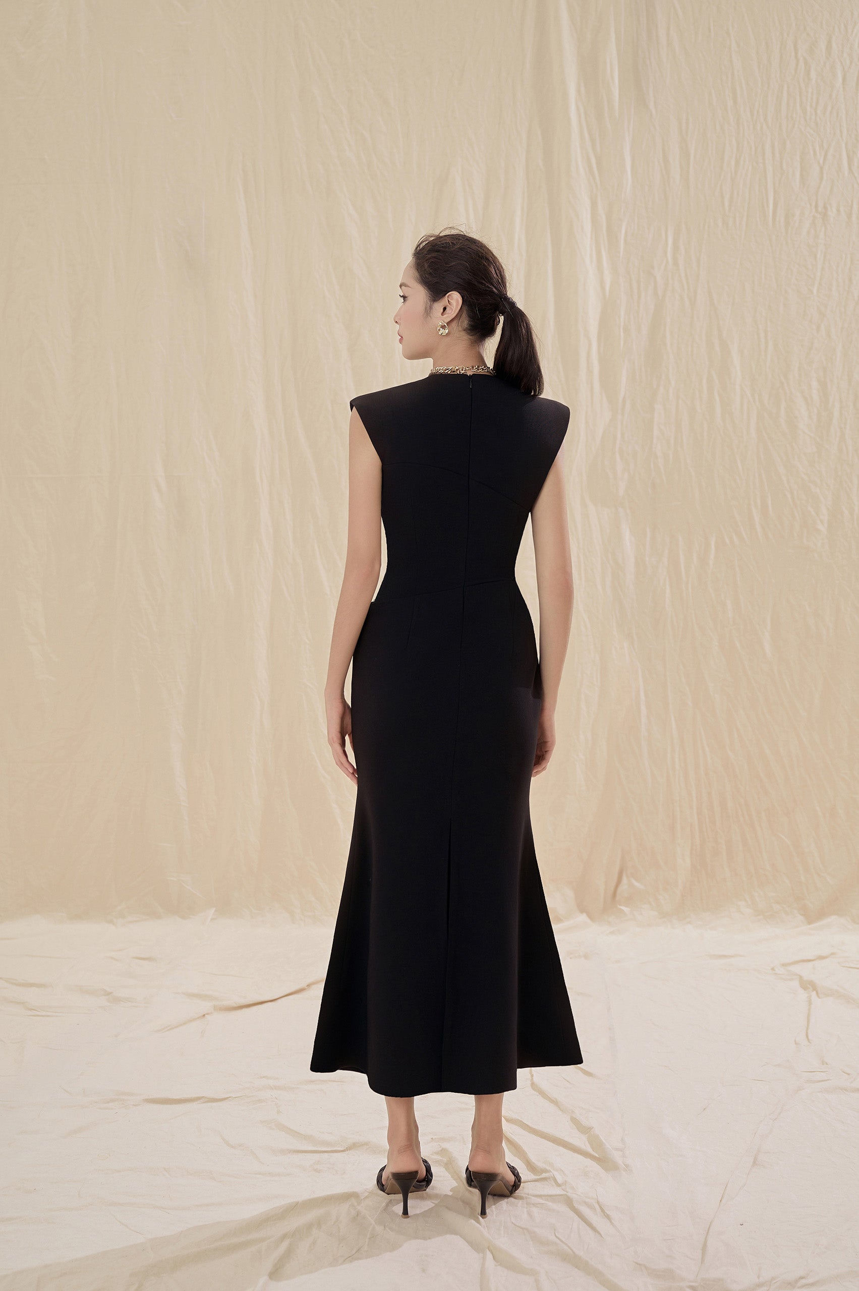 Paola Black Twisted Dress