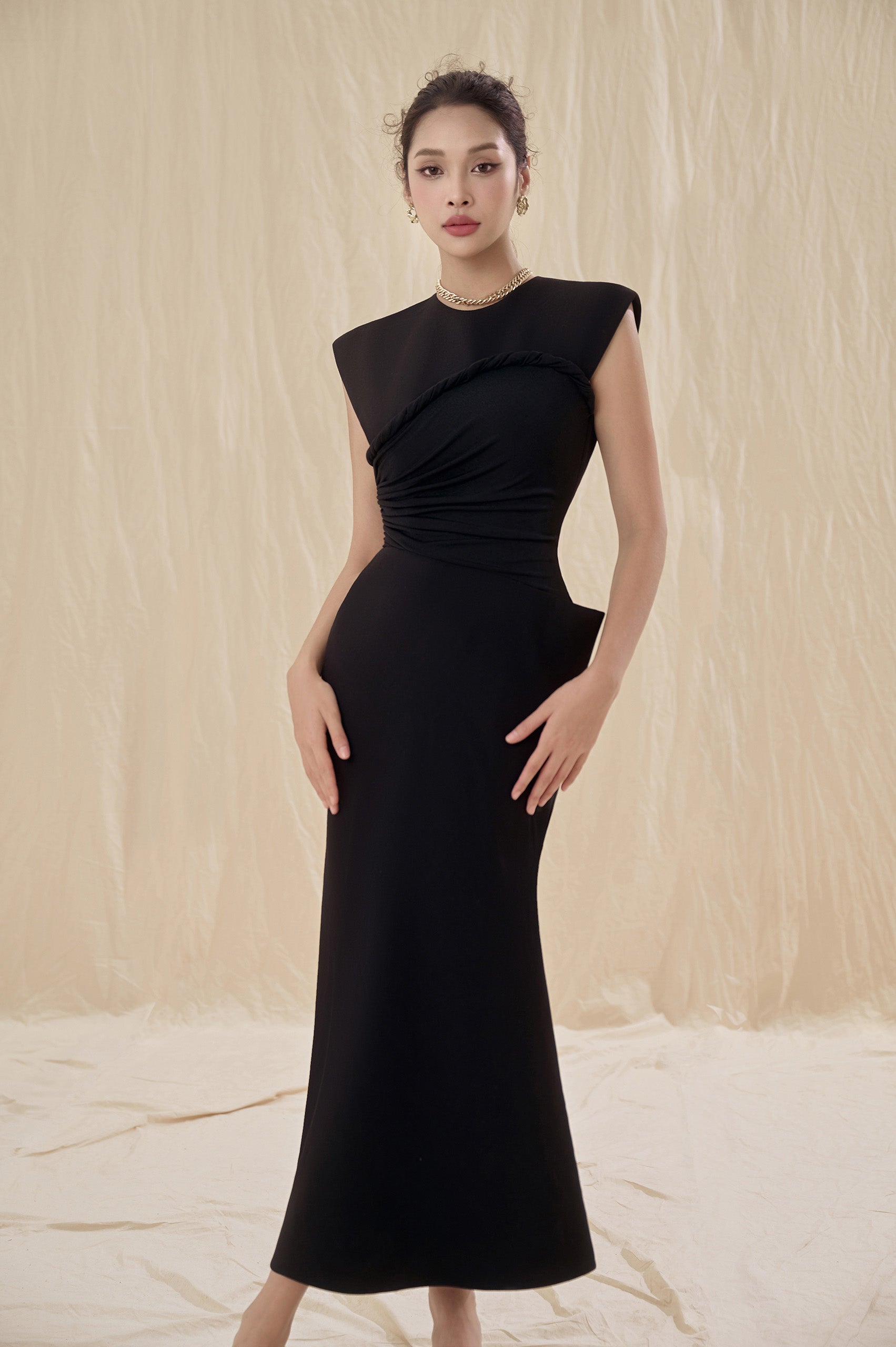 Paola Black Twisted Dress