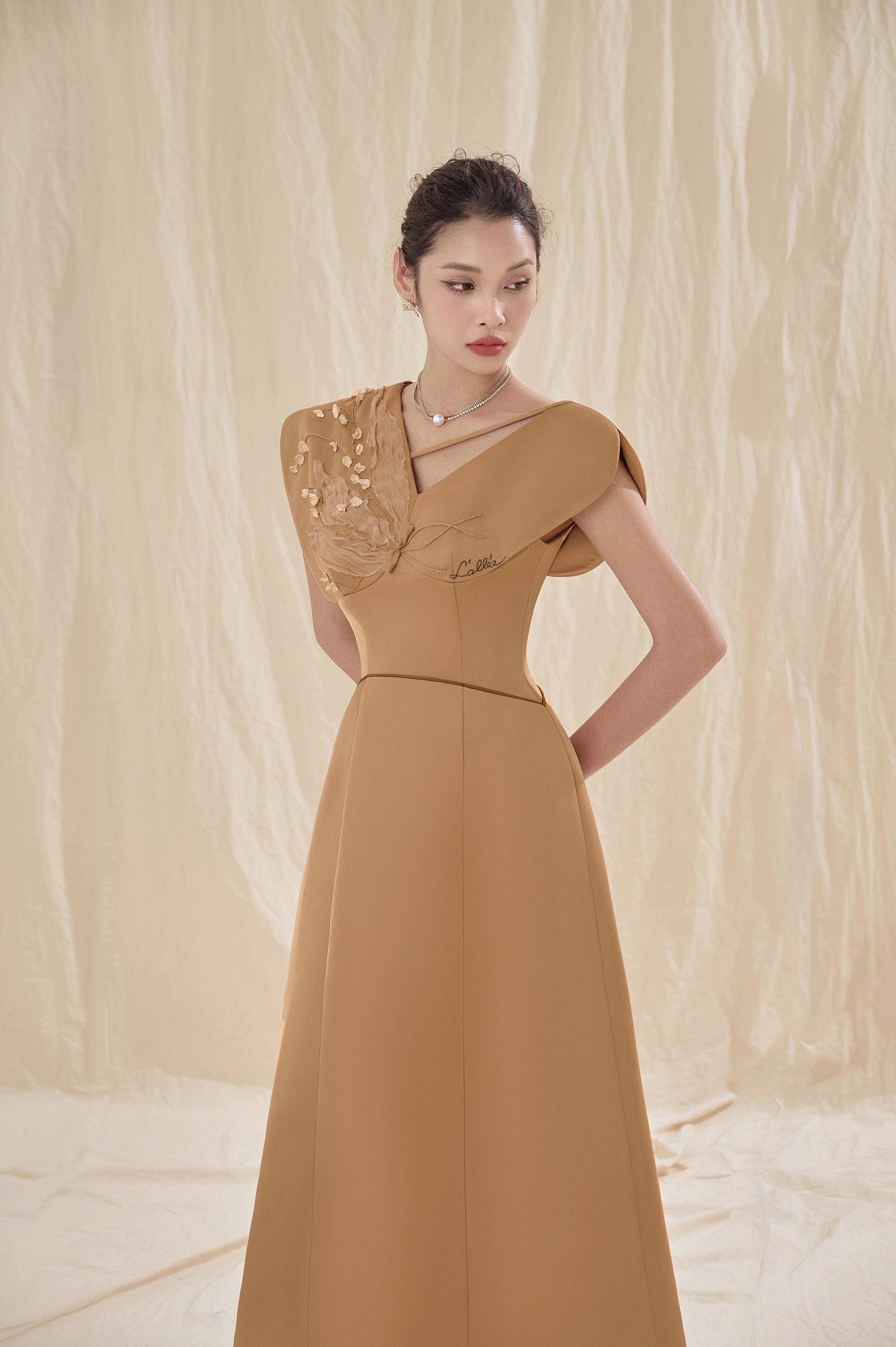 Lia Square Shoulder Dress