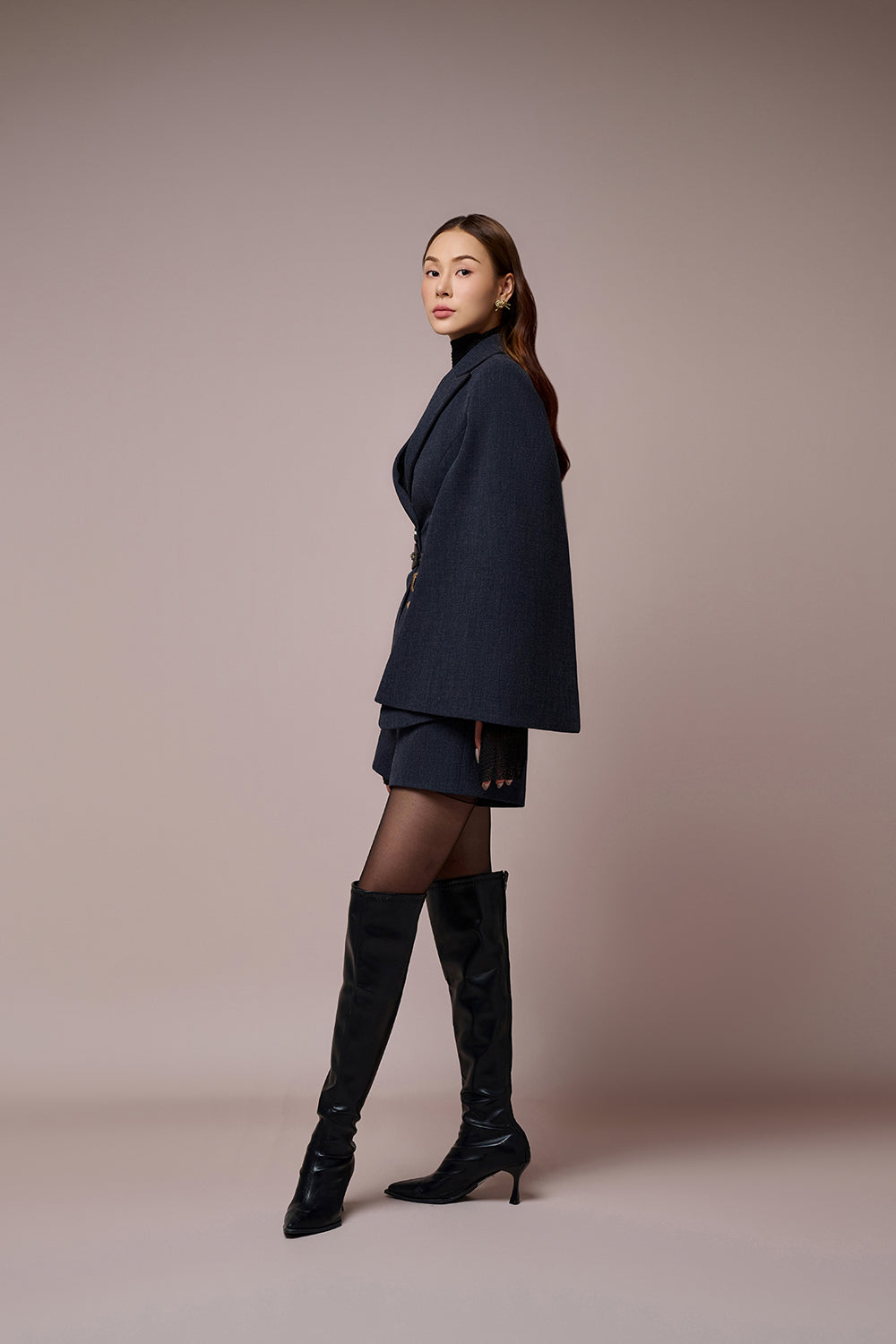 Chrysalis Caped Sleeves Blazer Chrysalis High Rise Short