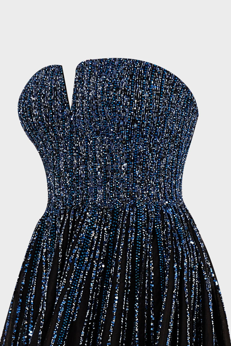 Li Beirut M1000 - Embellished Tulle Ball Gown with Cape Detail