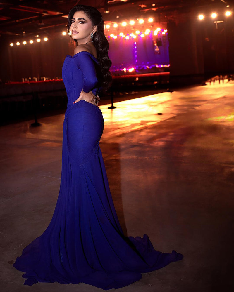 Li Beirut M1112 – Off-Shoulder Sculpted Mermaid Evening Gown