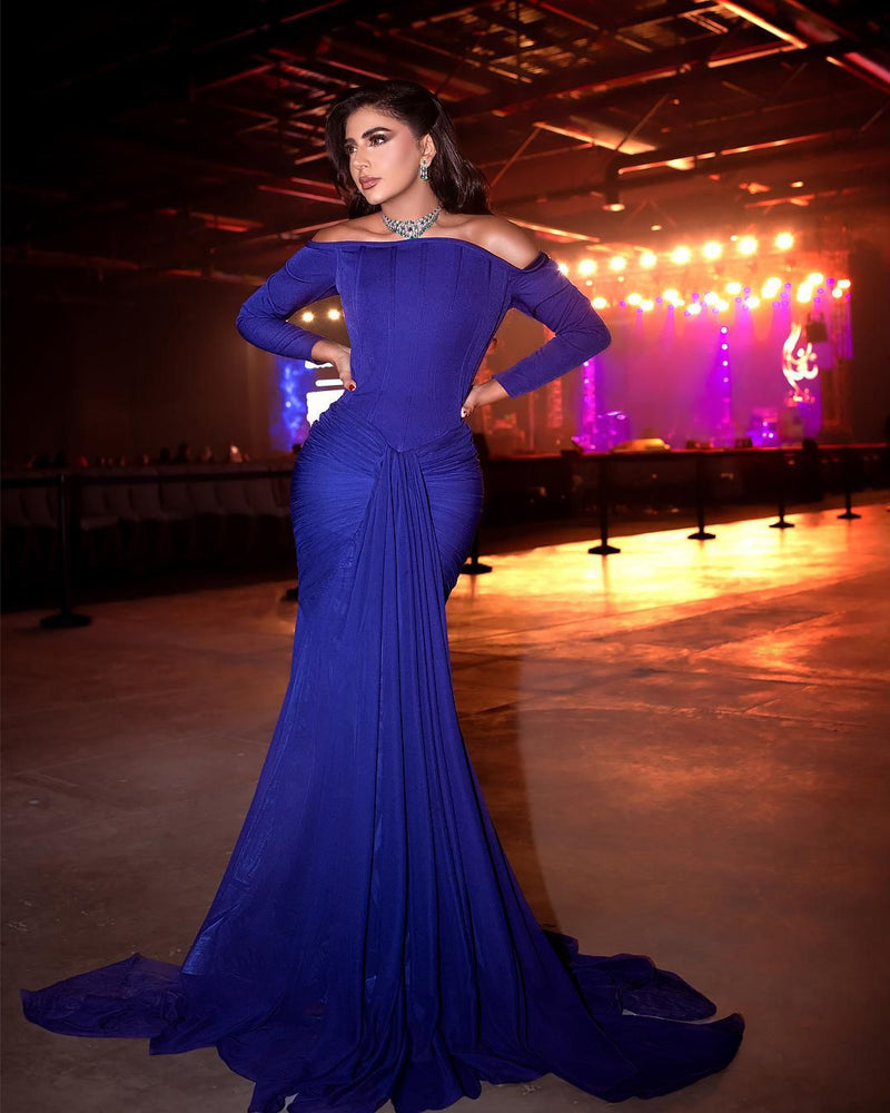 Li Beirut M1112 – Off-Shoulder Sculpted Mermaid Evening Gown