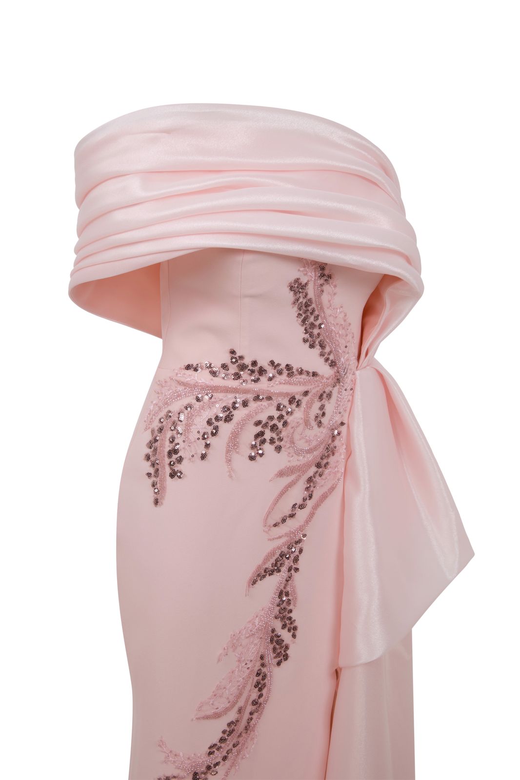 Li Beirut M1126 – Off-Shoulder Embellished Evening Gown with Side Overskirt