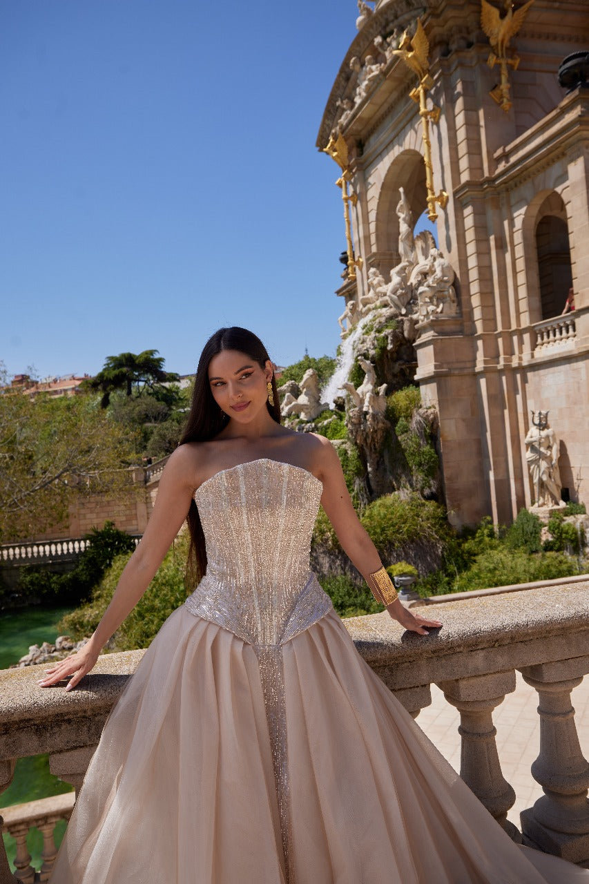 Li Beirut M1169 – Strapless Crystal Couture Ball Gown