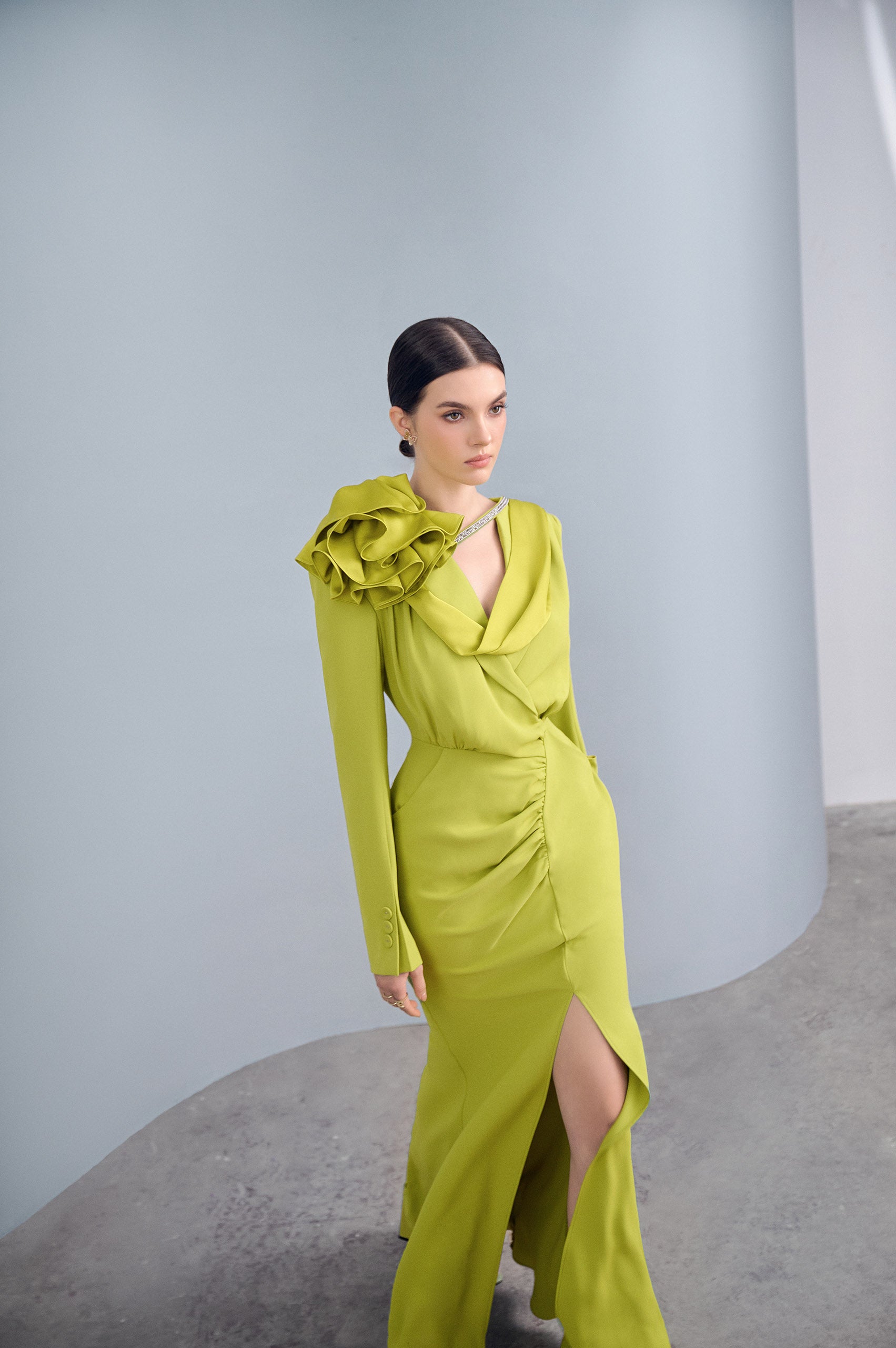 Lilting Fish Tail Slit Dress