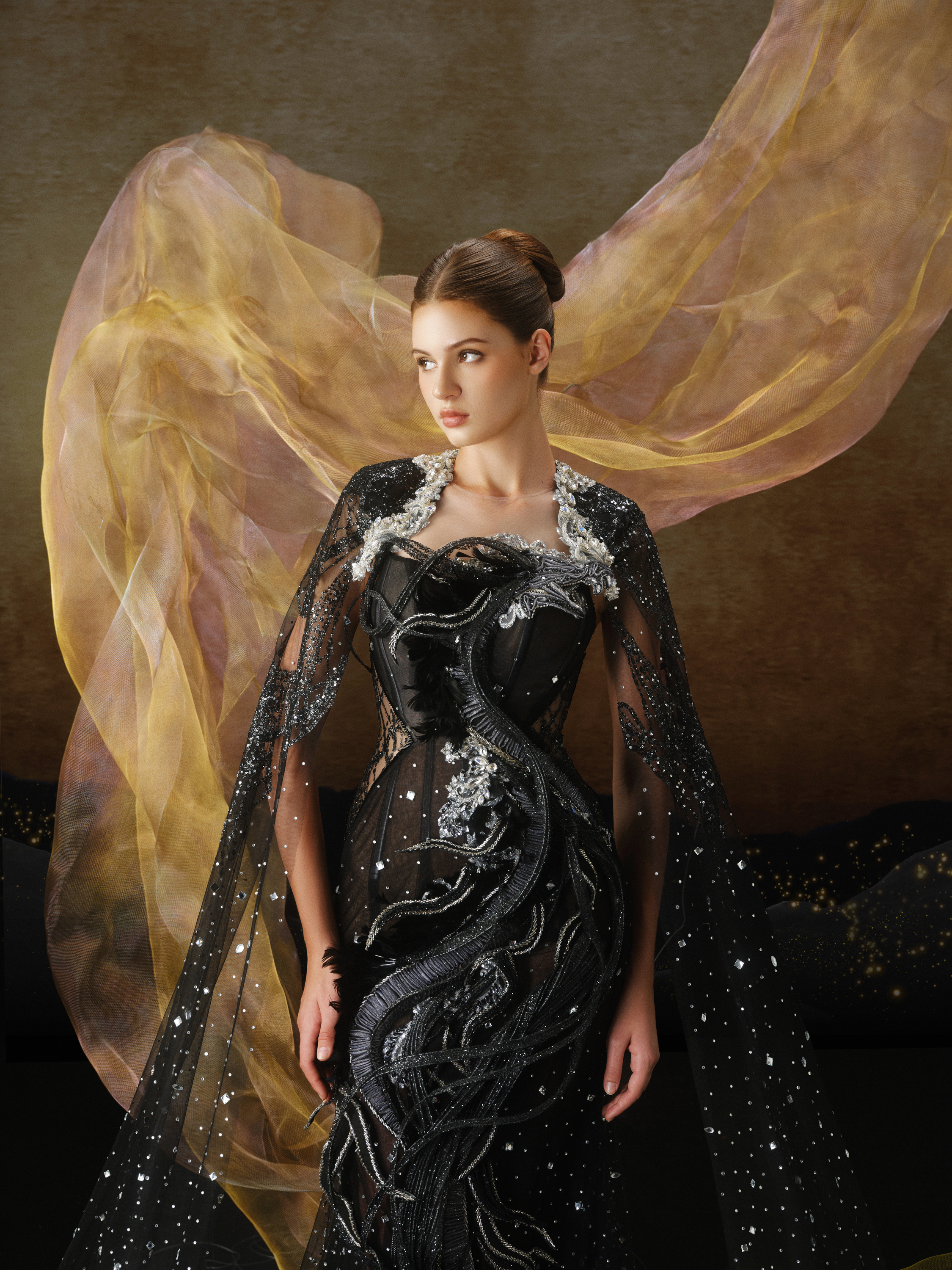 Linh Nga LMBCT304 – Limited Edition Fishtail Ballgown + Cape