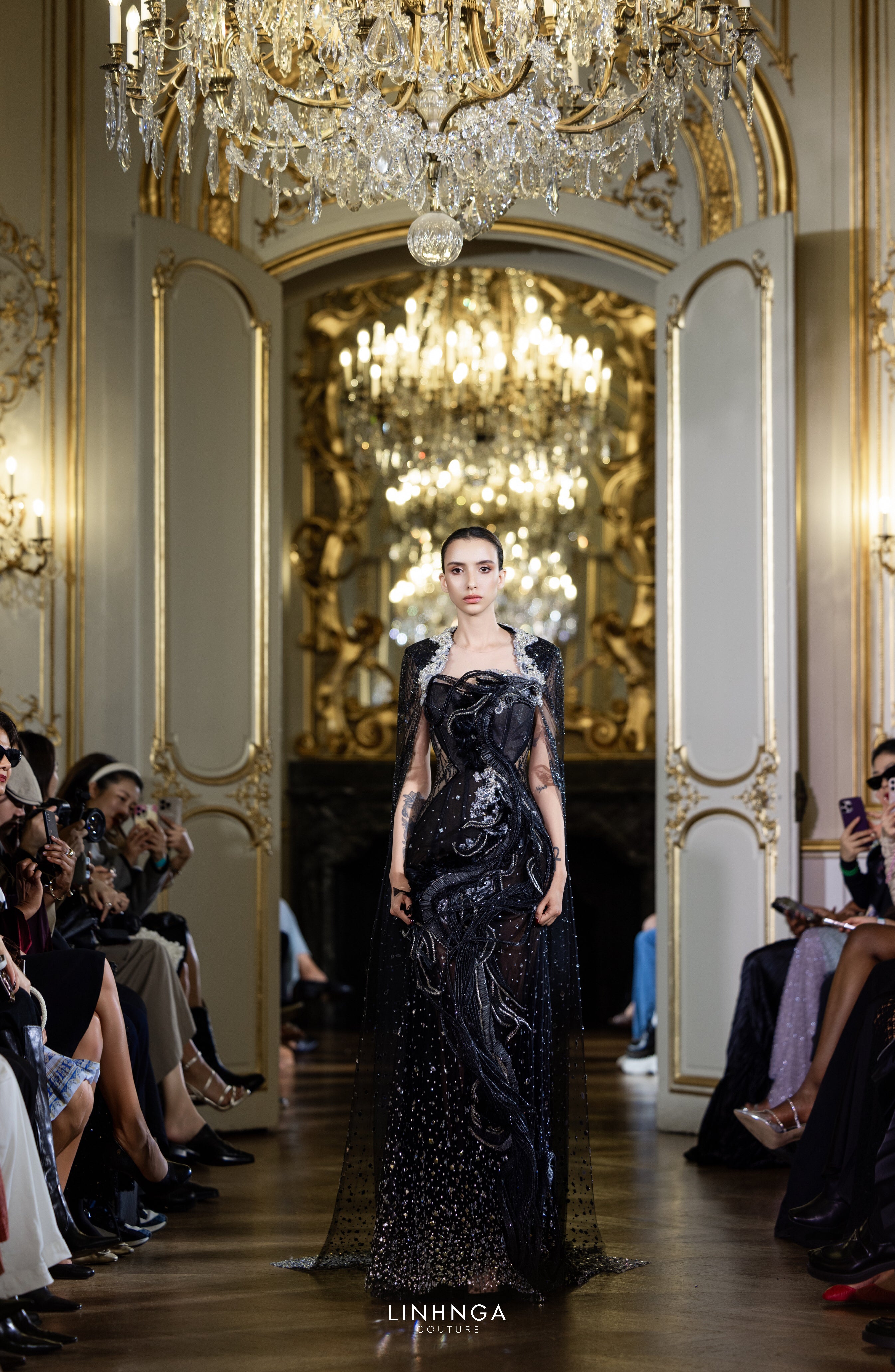 Linh Nga LMBCT304 – Limited Edition Fishtail Ballgown + Cape