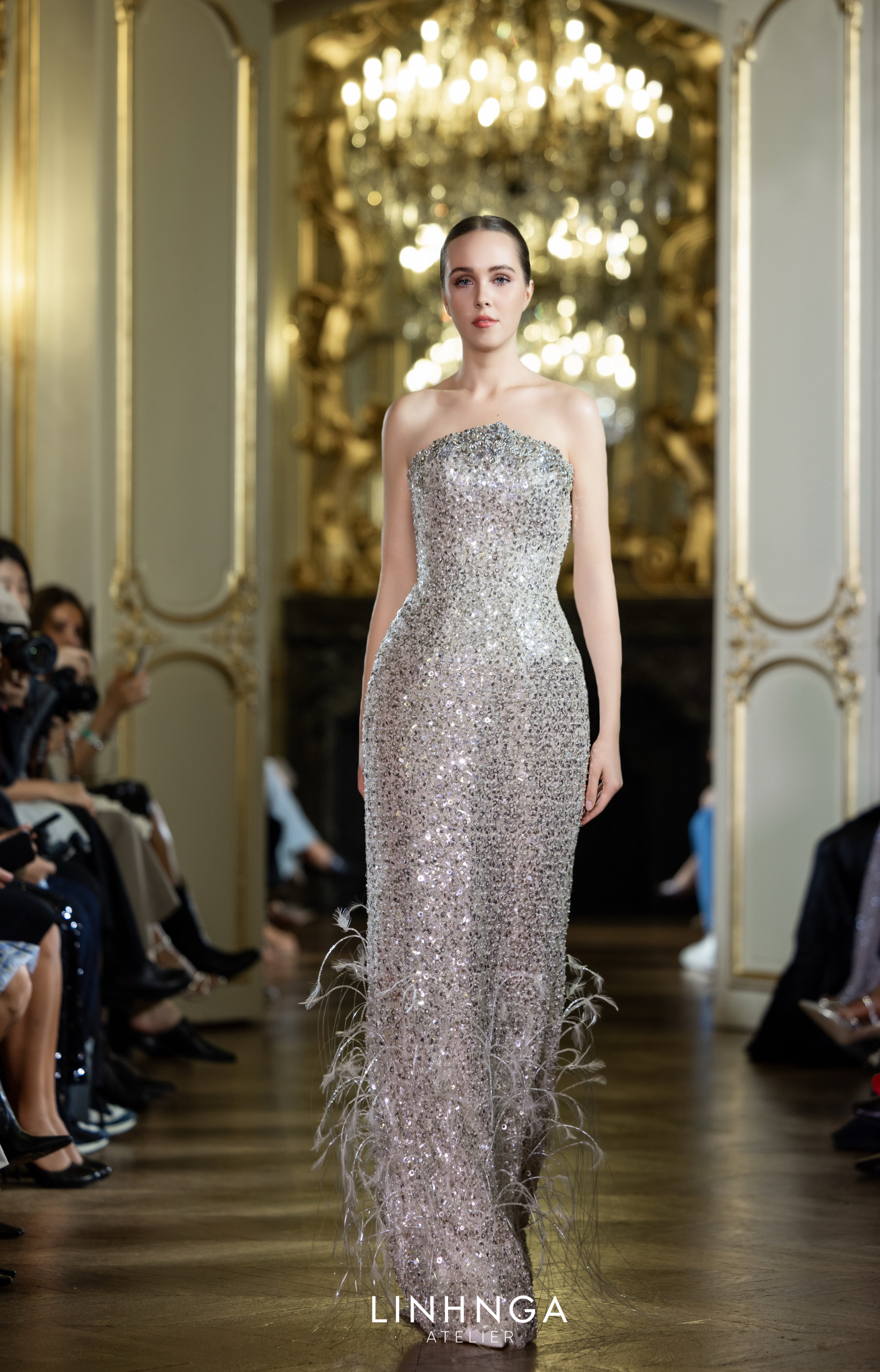 Linh Nga LXBCT174 Beaded Couture Dress