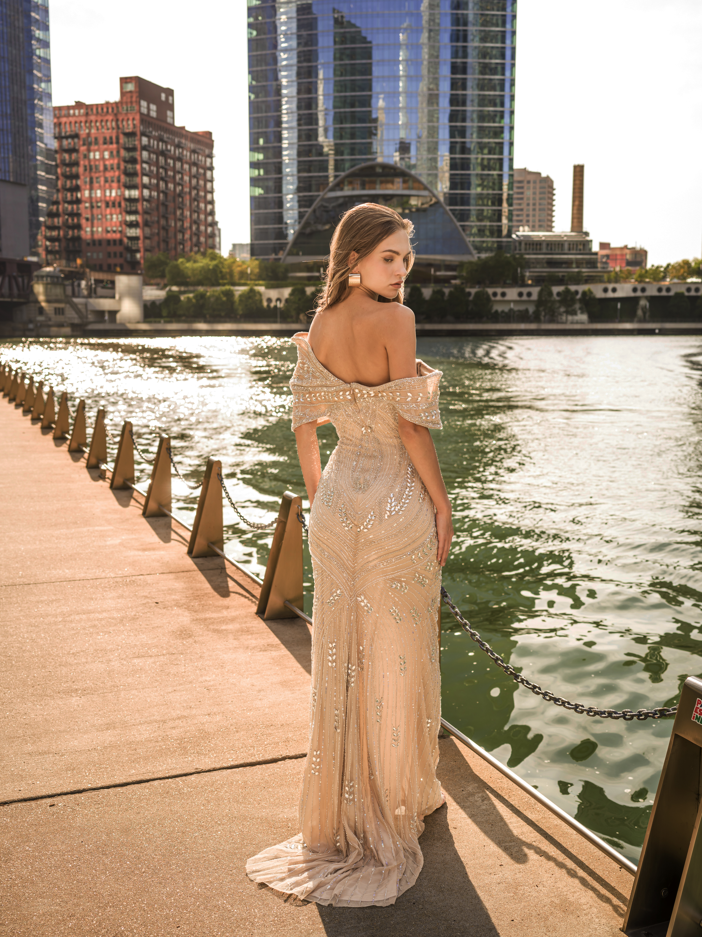 MNM Couture Style M1168 - Beige Radiance in Embroidered Tulle Elegance