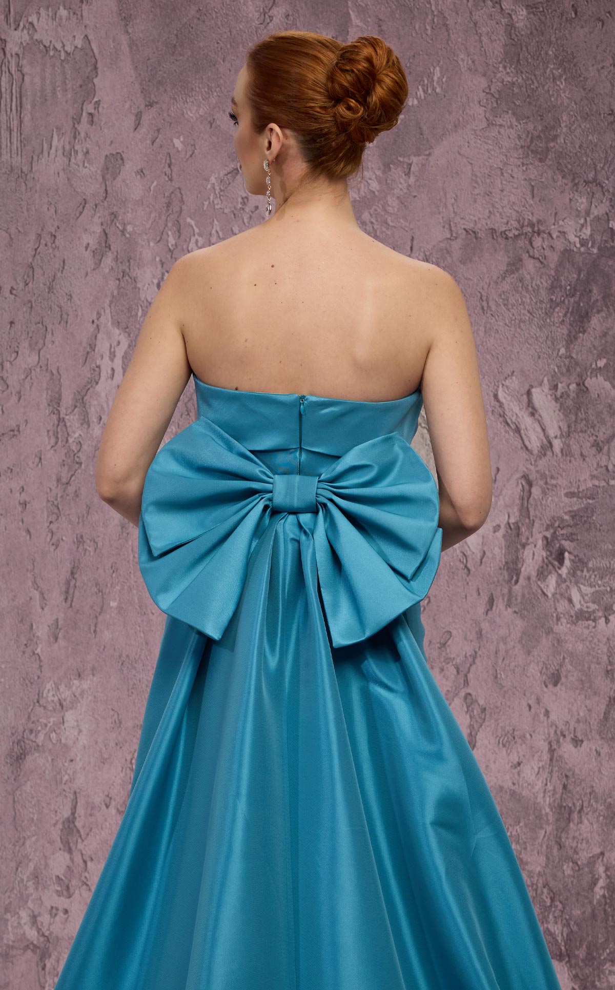MNM Couture Q5574: Strapless Mermaid Gown with Bow Train