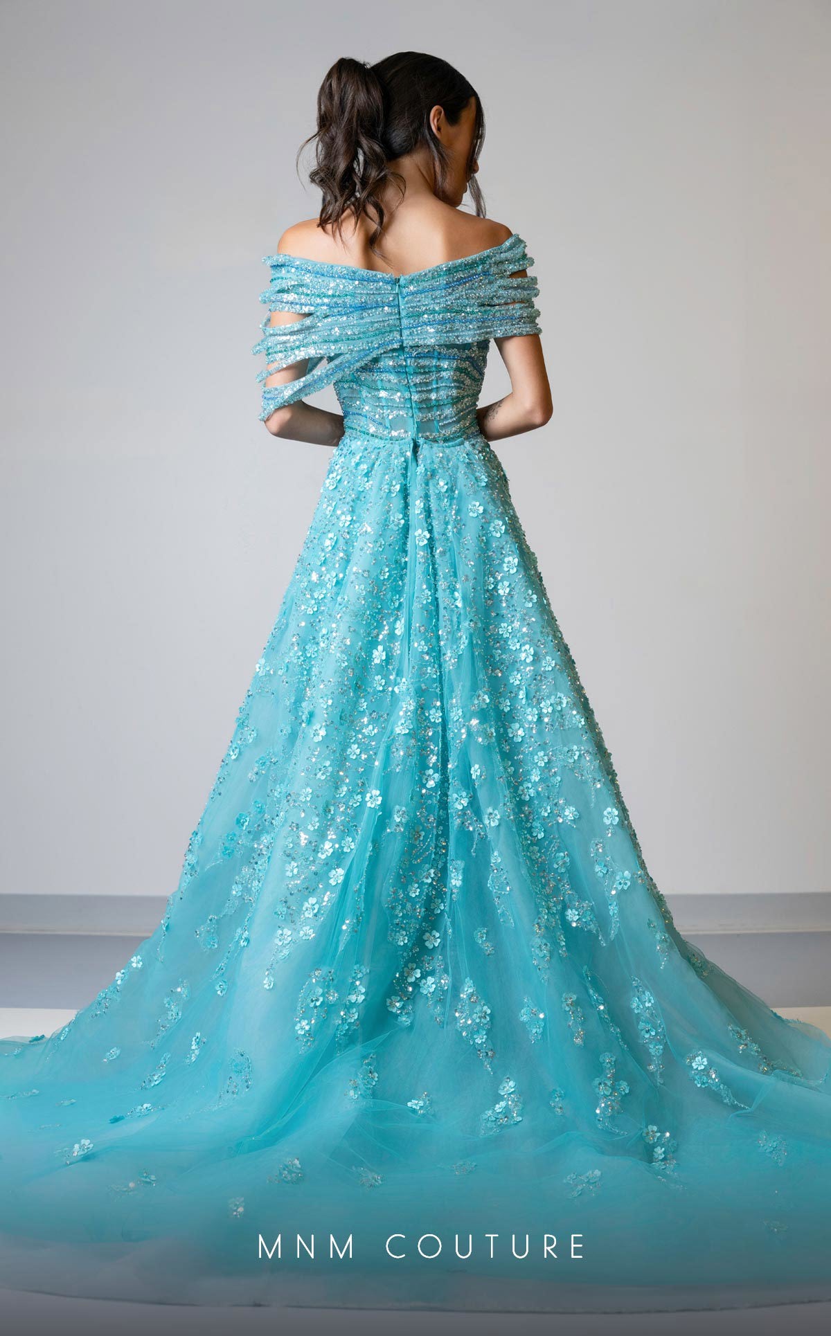 MNM Couture Style M1150 - Aqua Elegance with Versatile Design