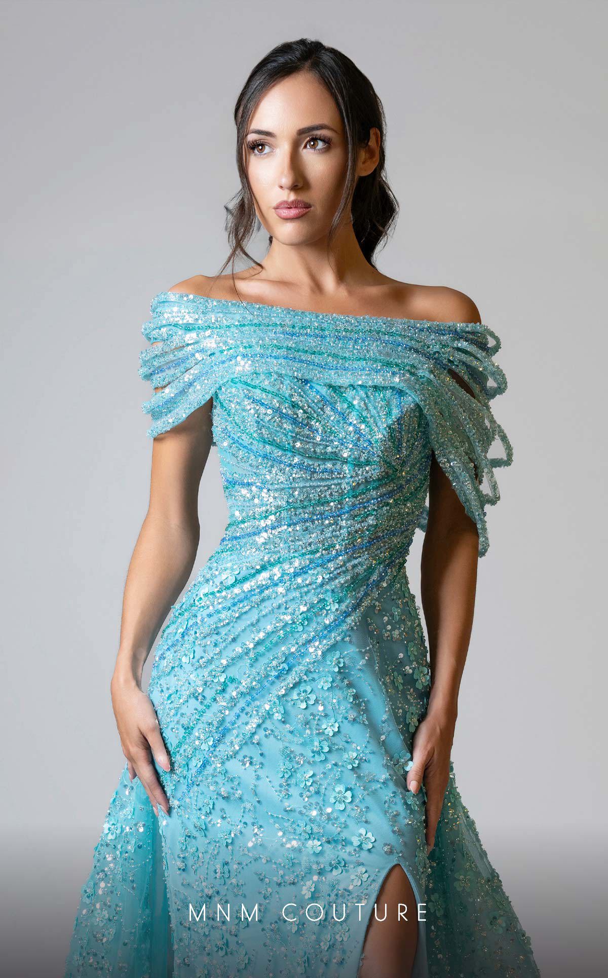 MNM Couture Style M1150 - Aqua Elegance with Versatile Design