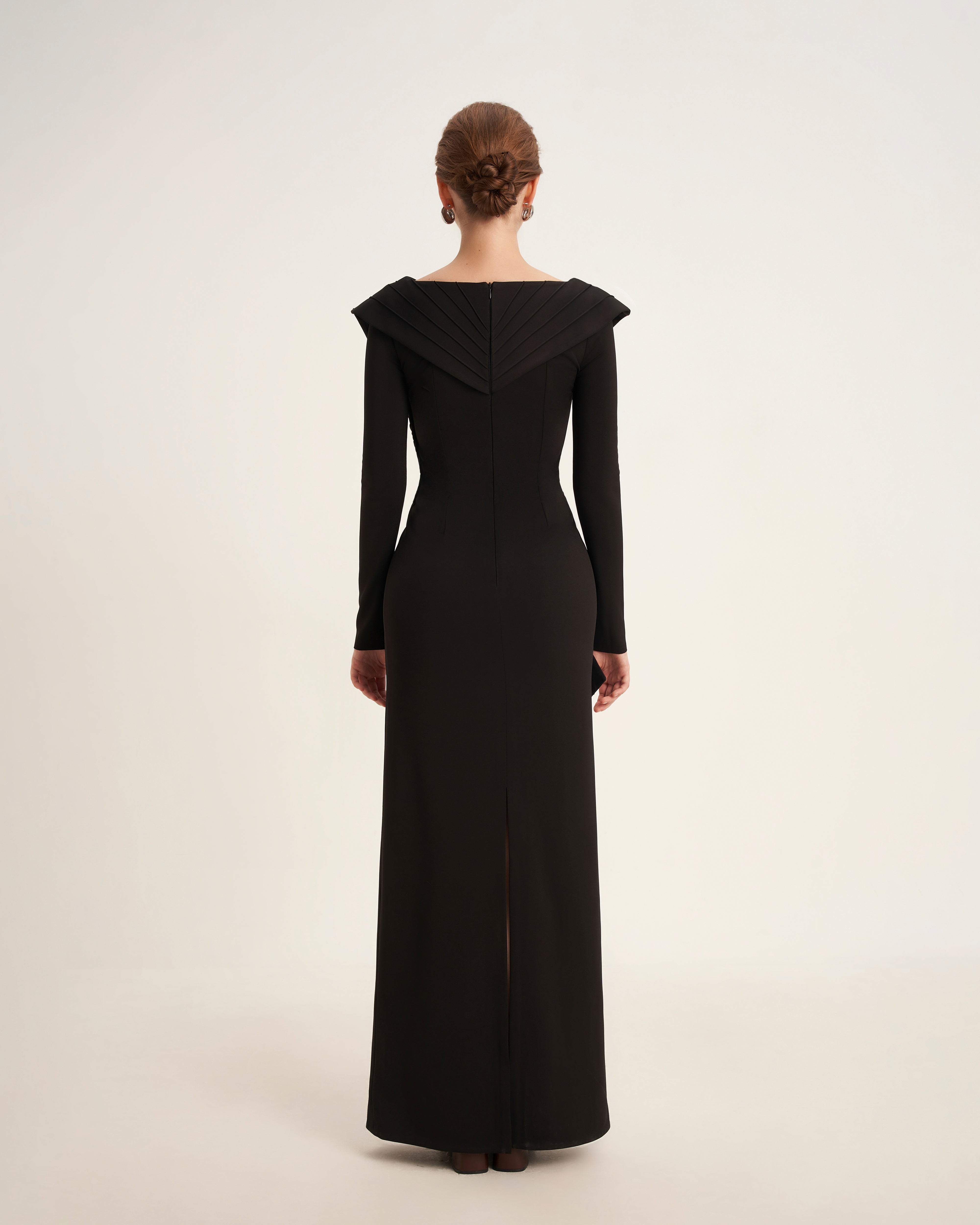 Mirer - Salvia Sheath Ponte Knit Maxi Dress