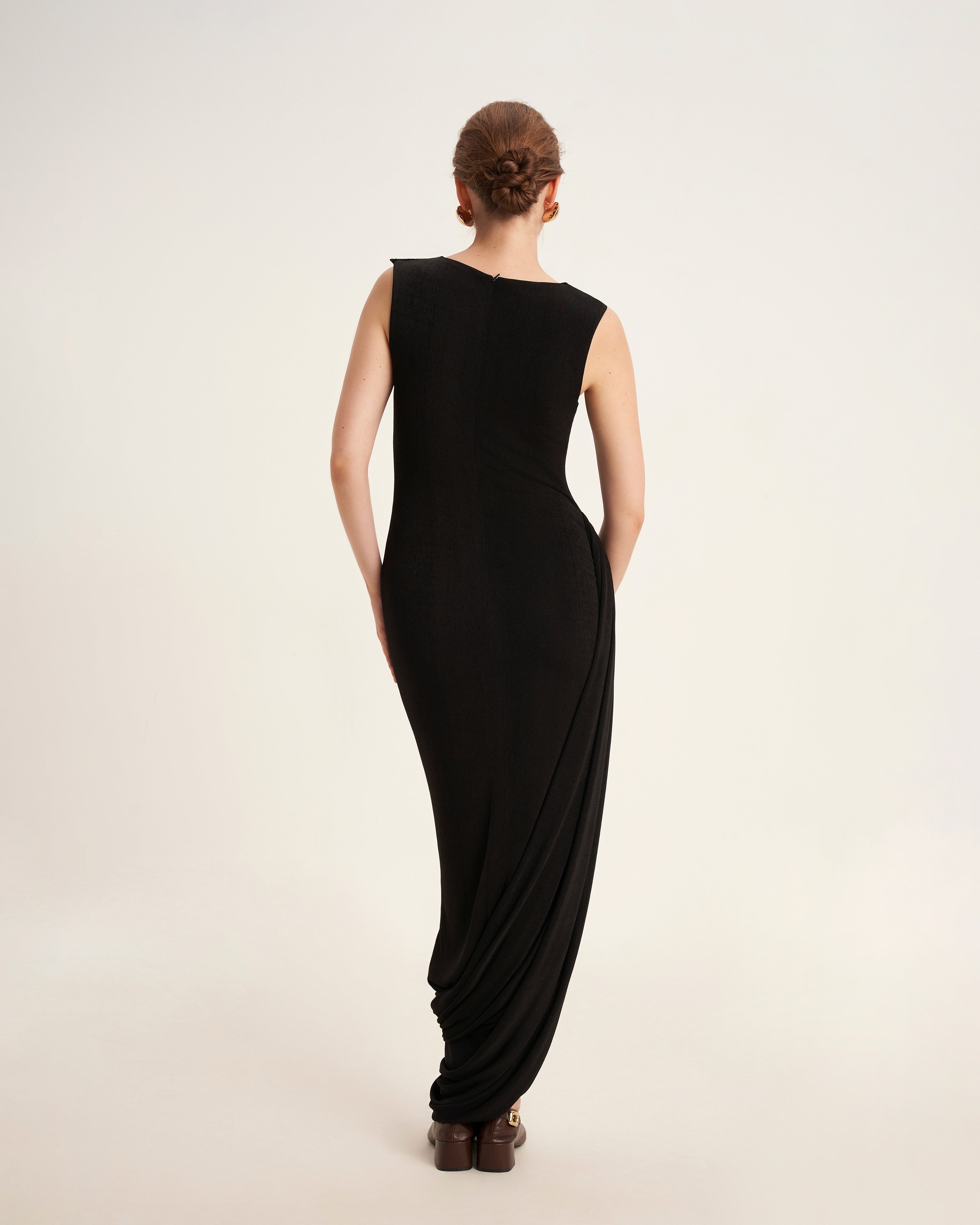 Mirer - Primrose Asymmetric Elastance Jersey Maxi Dress