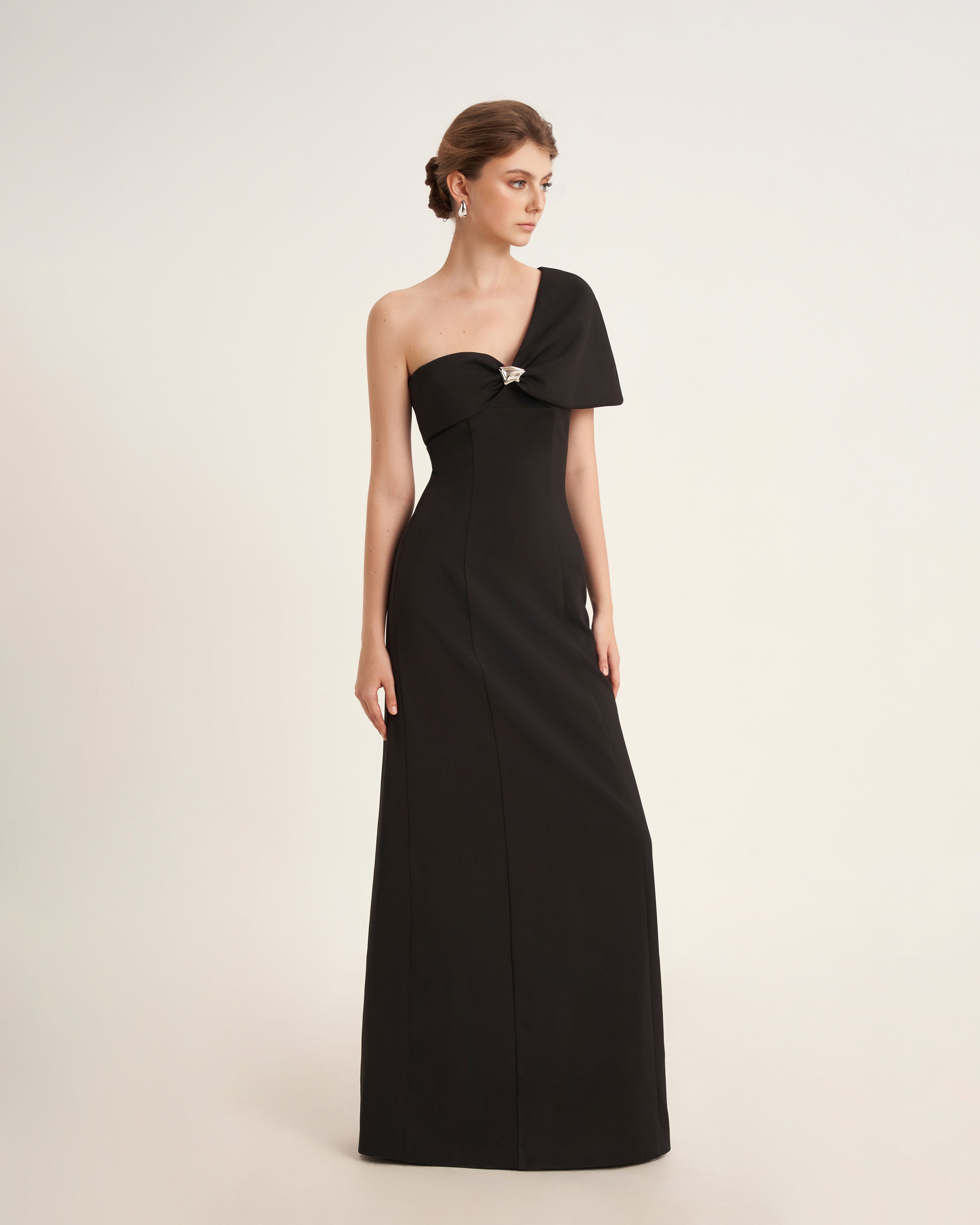 Mirer - Pipevine A-Line Ponte Knit Maxi Dress