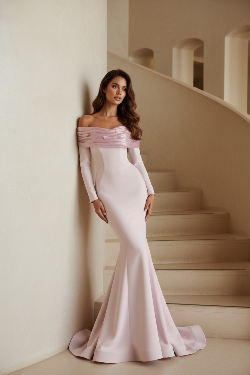 Mesmerizing Mermaid Elegance in Fuchsia and Olive Where to buy F02928
