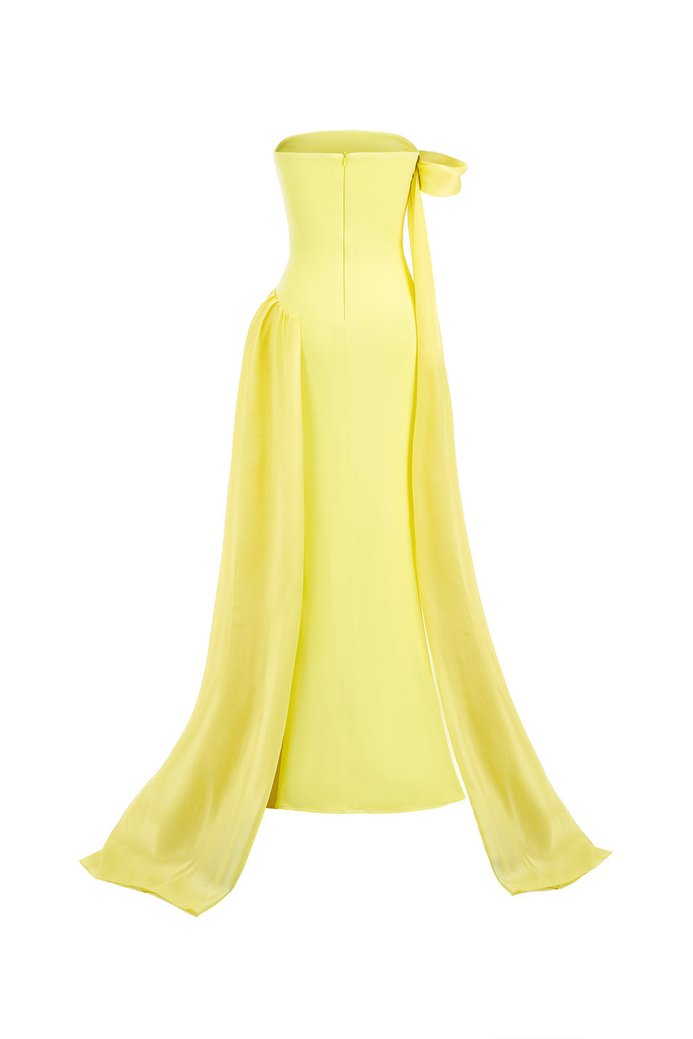 Mirer - Aura Asymmetric Off Shoulder Cotton Spandex Floor Length Dress-3