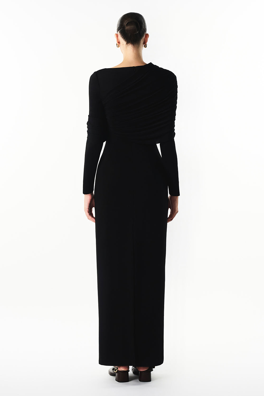 Mirer - Noira Sheath Draped Maxi Dress-3