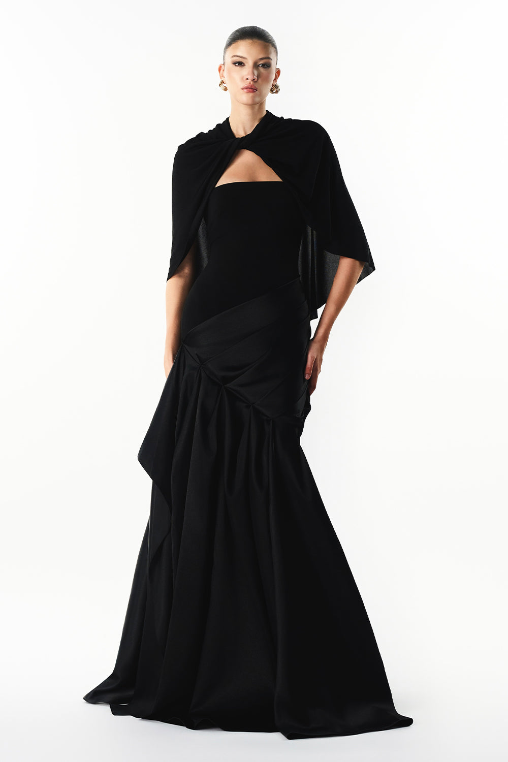 Mirer - Sora High Neck Cotton Cape-1