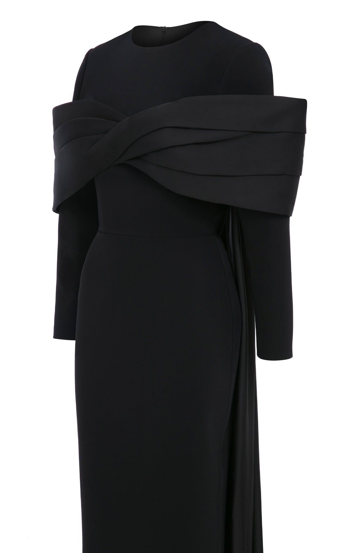 Style N0672 Light Green Column Gown with Cape Train