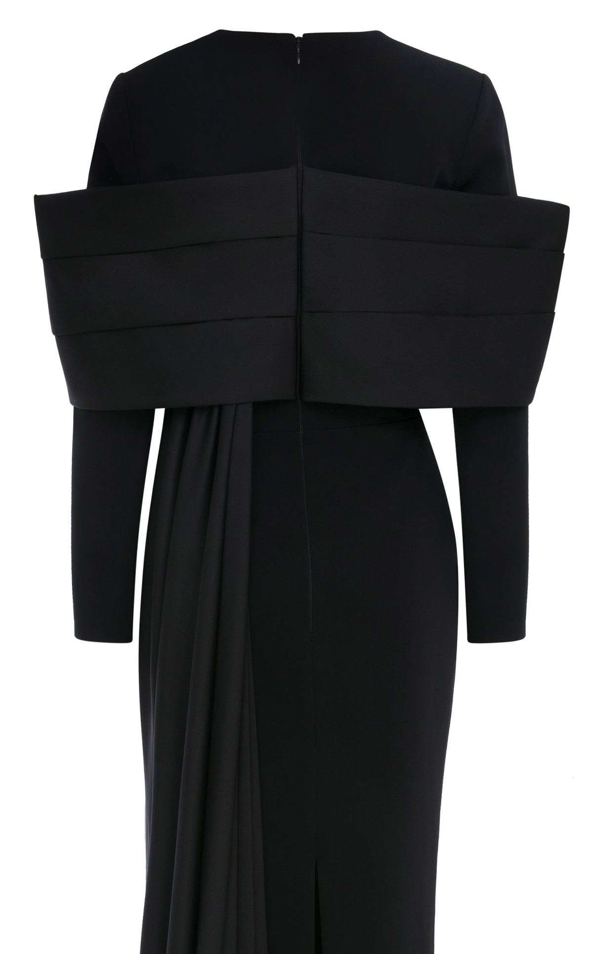 Style N0672 Light Green Column Gown with Cape Train