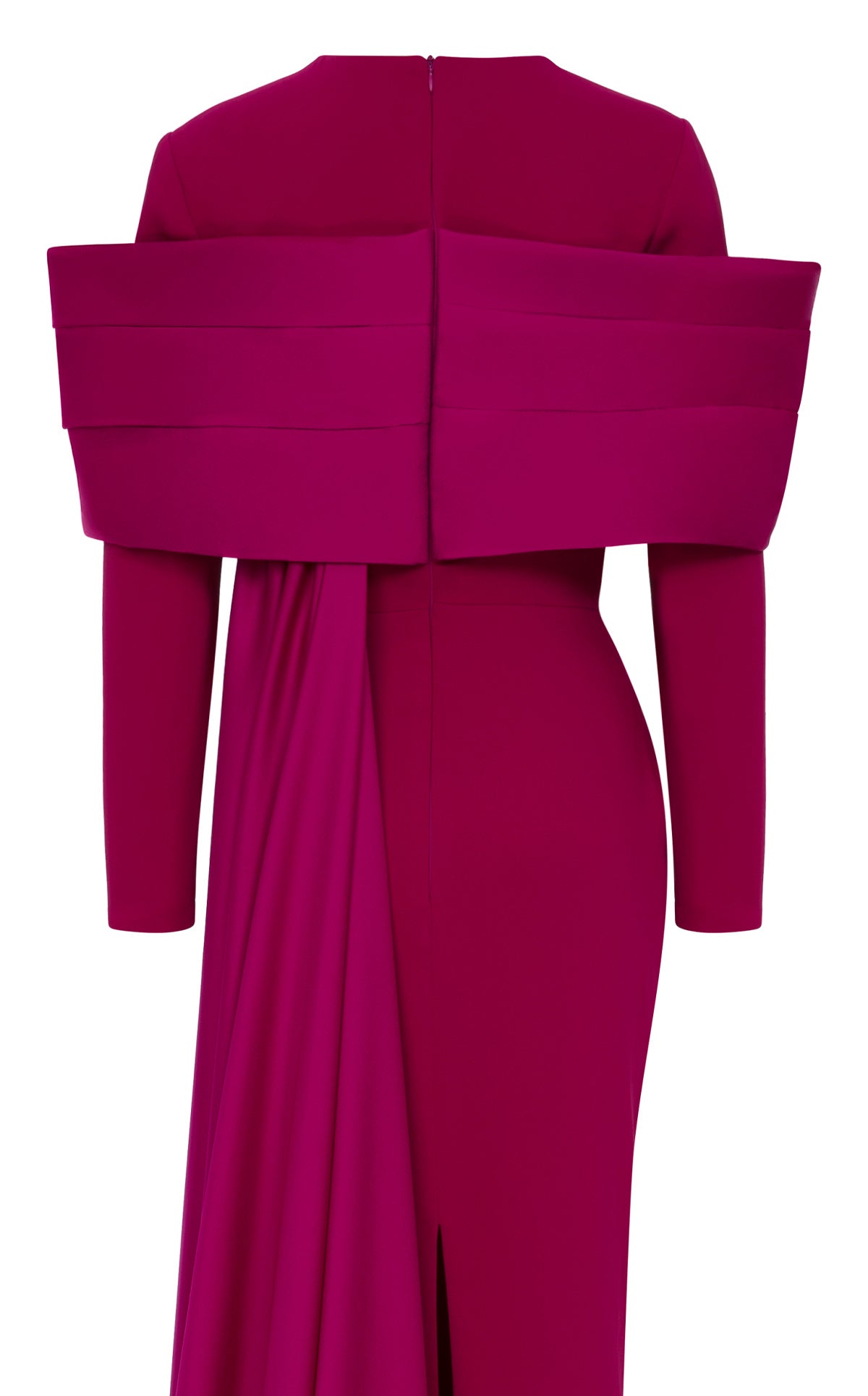 Style N0672 Light Green Column Gown with Cape Train