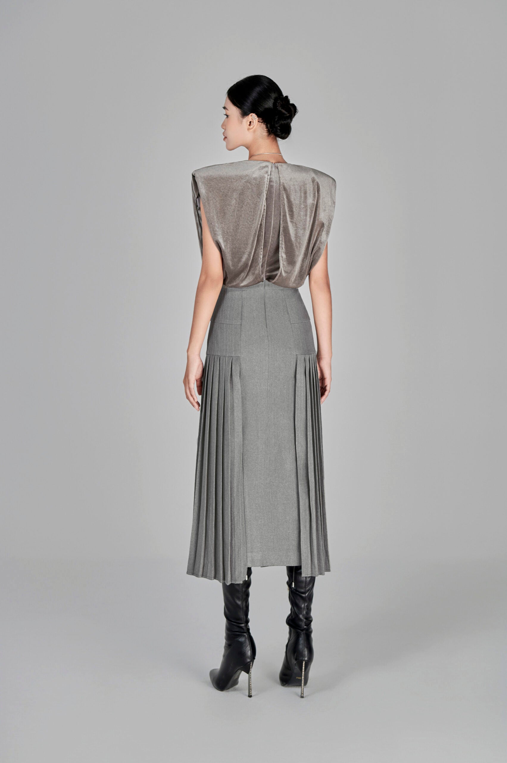 Naficy Draped Neckline Dress