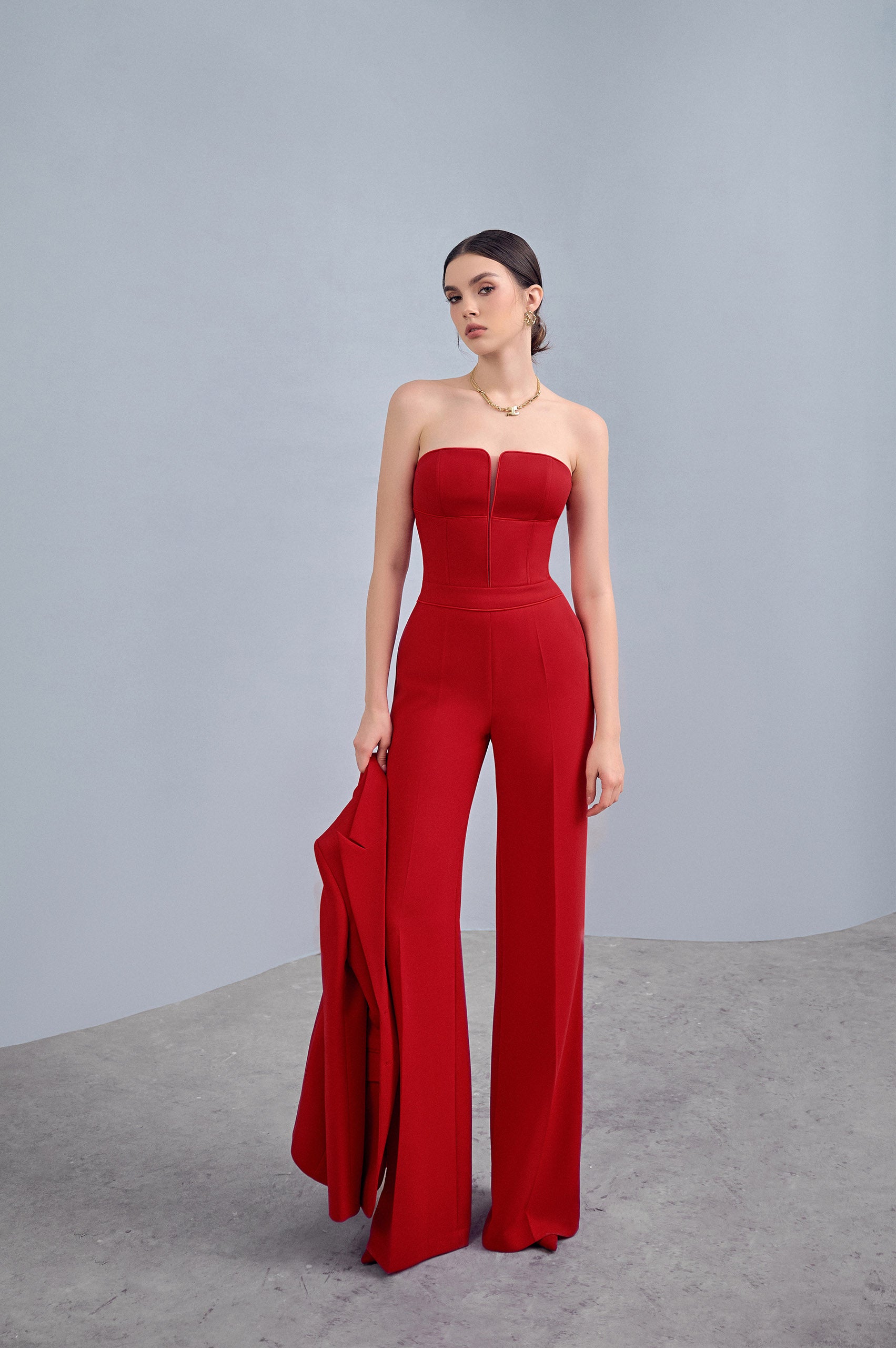 Navy Scarlet Bust Jumpsuit
