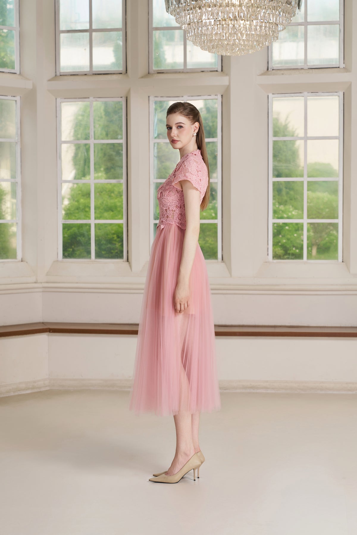 Niven Dress – Petal Pink Midi Dress