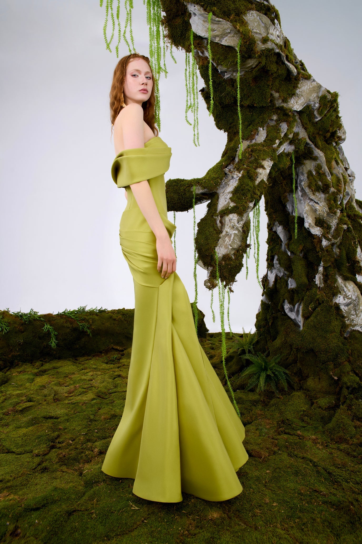 Nour Fathallah N0679 - Flowing Architectural Evening Gown
