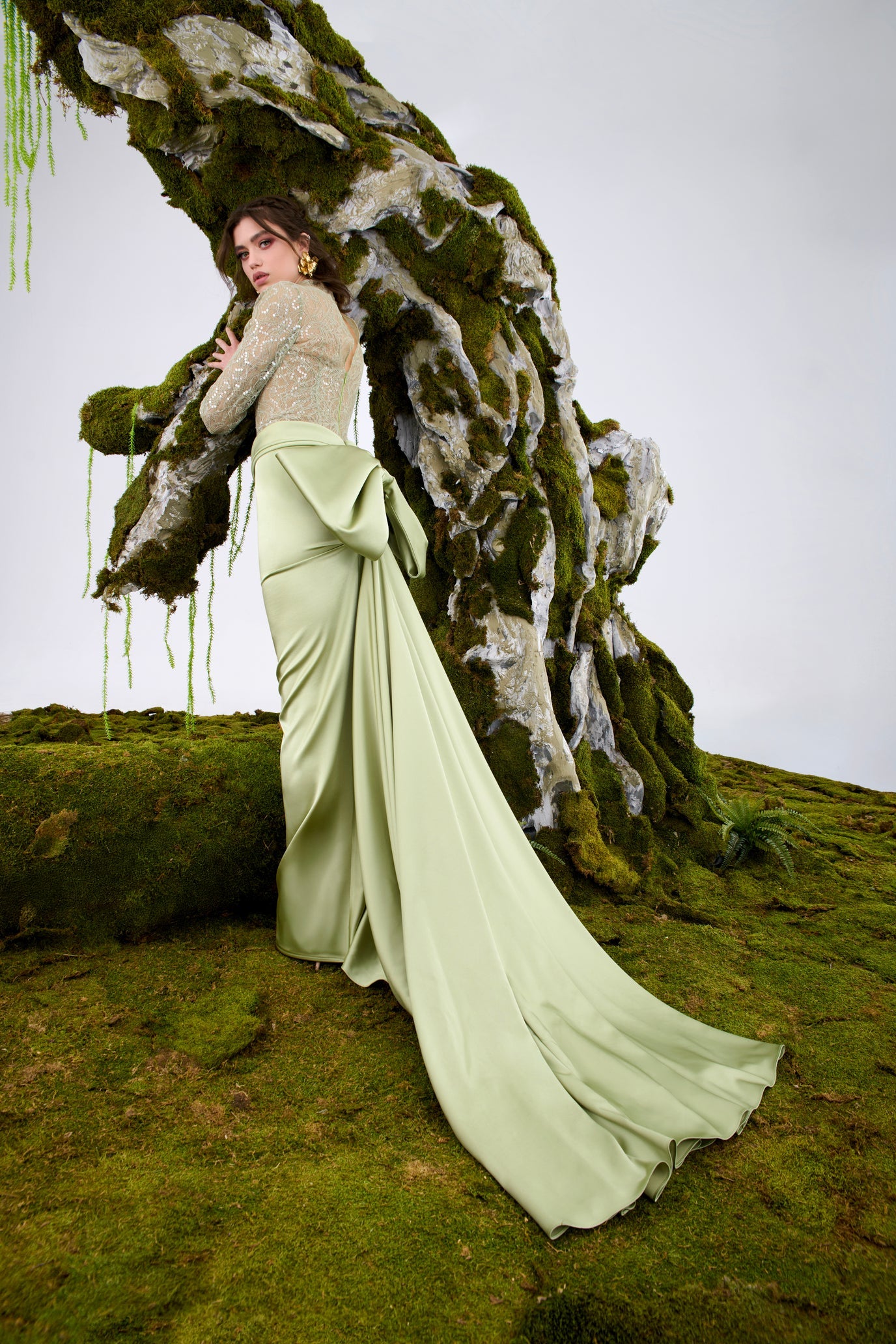 Nour Fathallah N0685 - Ethereal Gown with Refined Structural Design