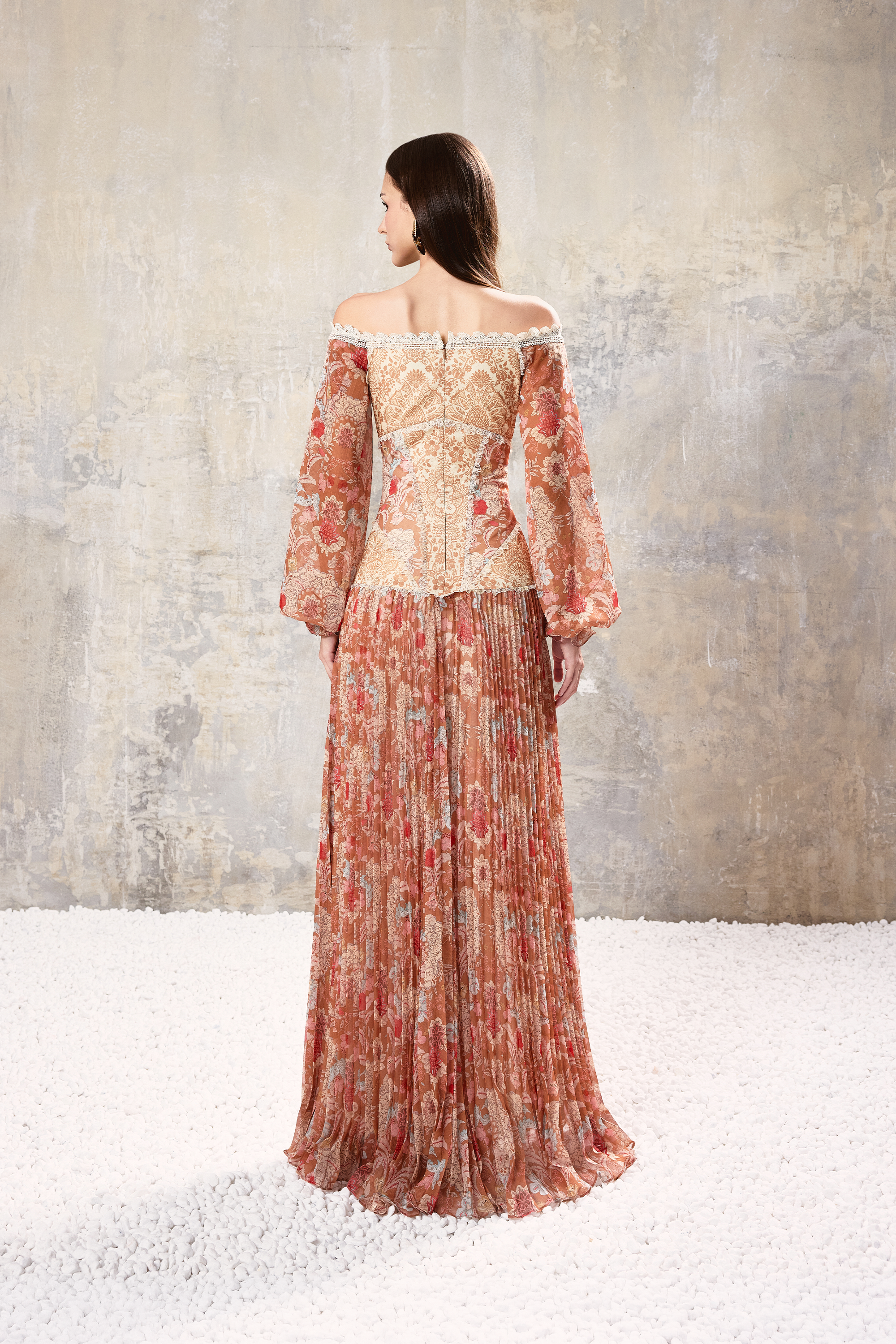 Off Shoulder Baroque Dress